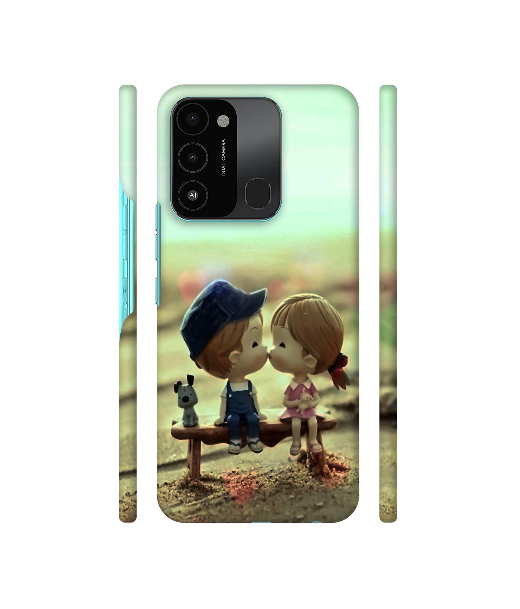 Love Couples Pattern Designer Hard Back Cover for Tecno Spark 8C