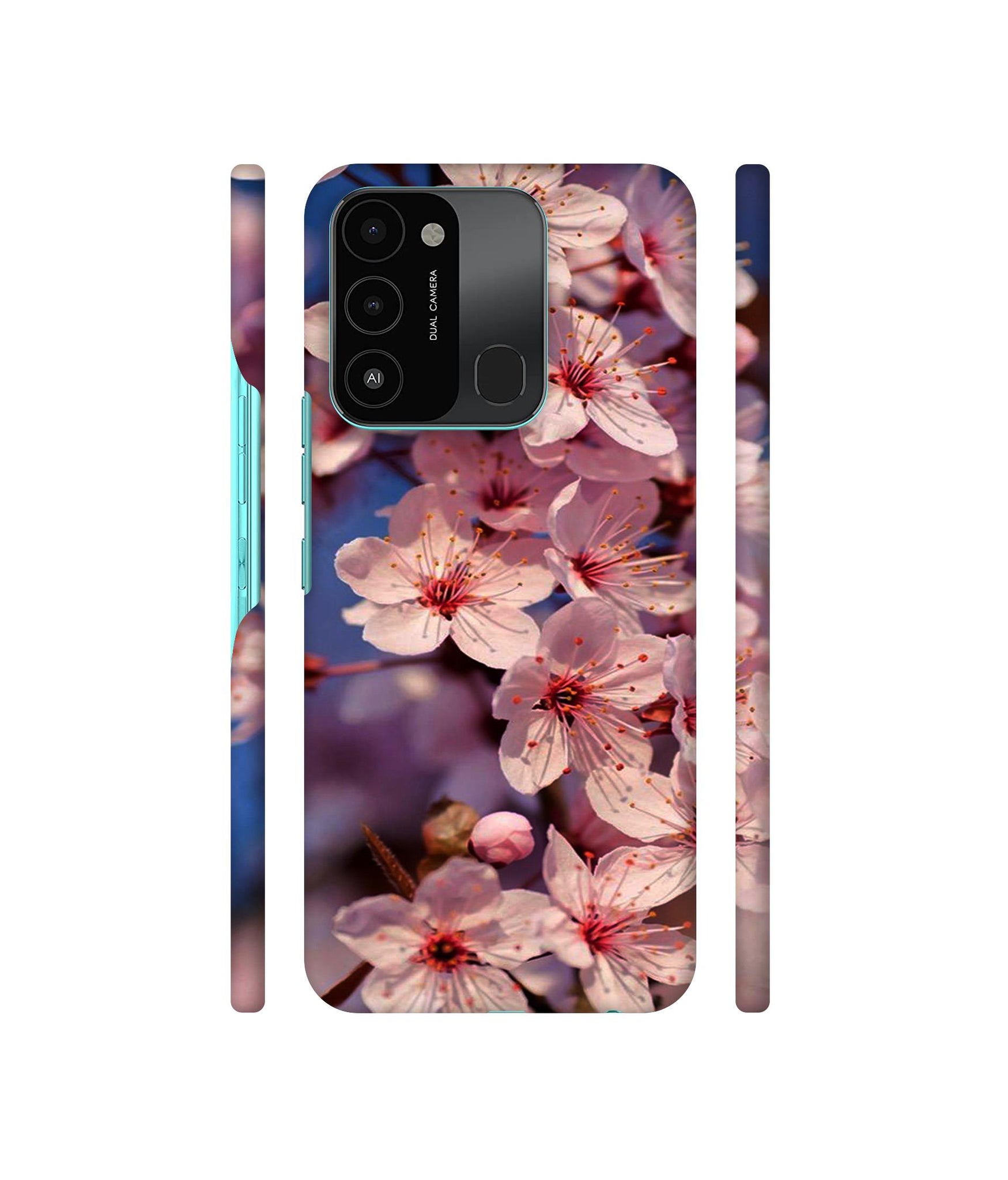 Pink Flowers Pattern Designer Hard Back Cover for Tecno Spark 8C