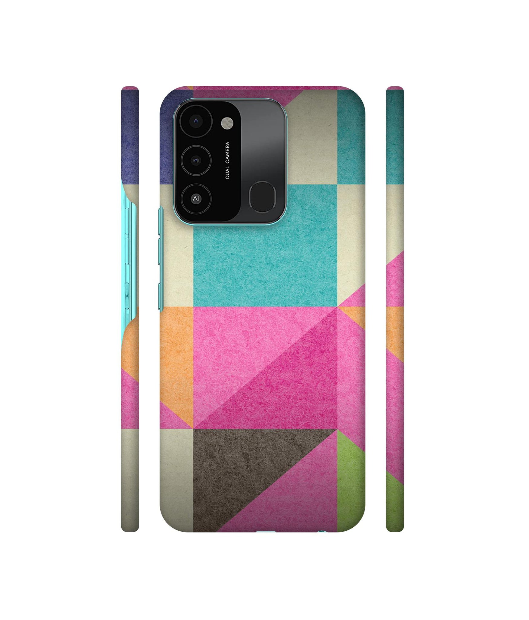 Pink Cyan Designer Hard Back Cover for Tecno Spark 8C