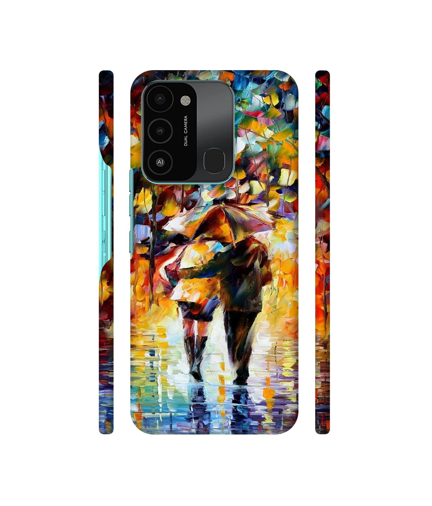 Paint Couple Pattern Designer Hard Back Cover for Tecno Spark 8C