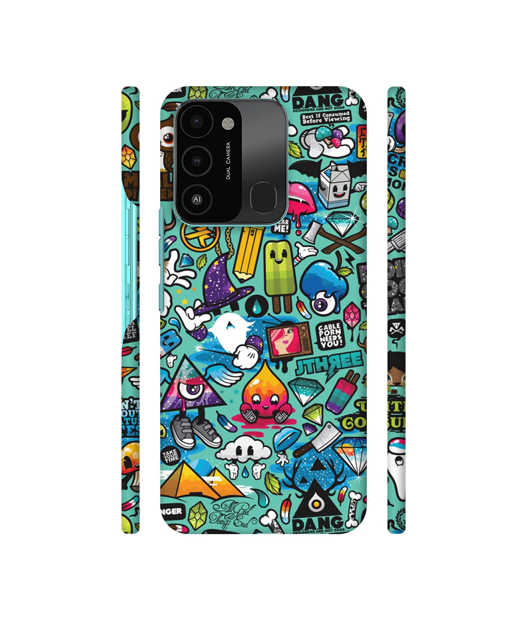 Crazy Designer Hard Back Cover for Tecno Spark 8C