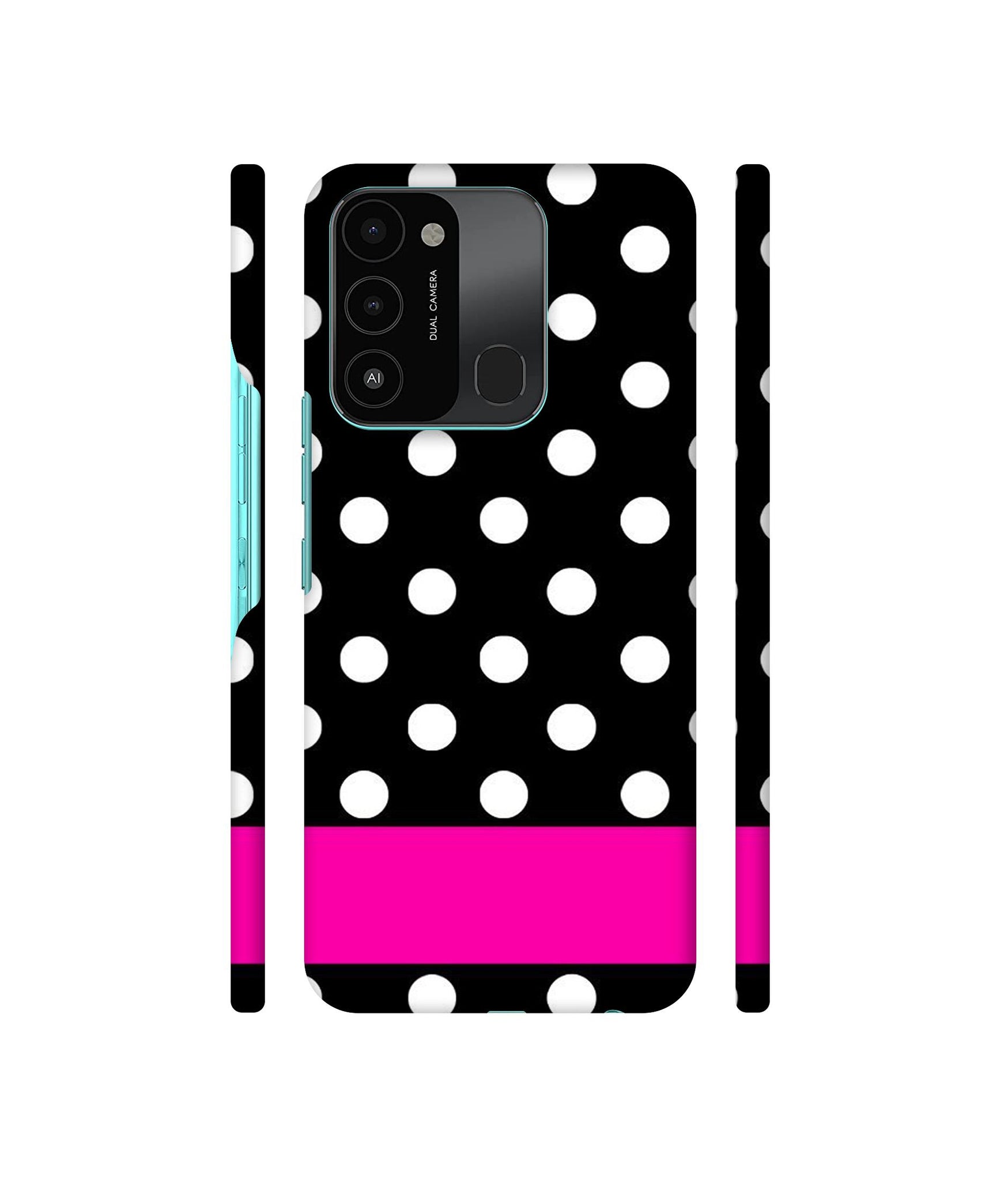 White Dots Pattern Designer Hard Back Cover for Tecno Spark 8C