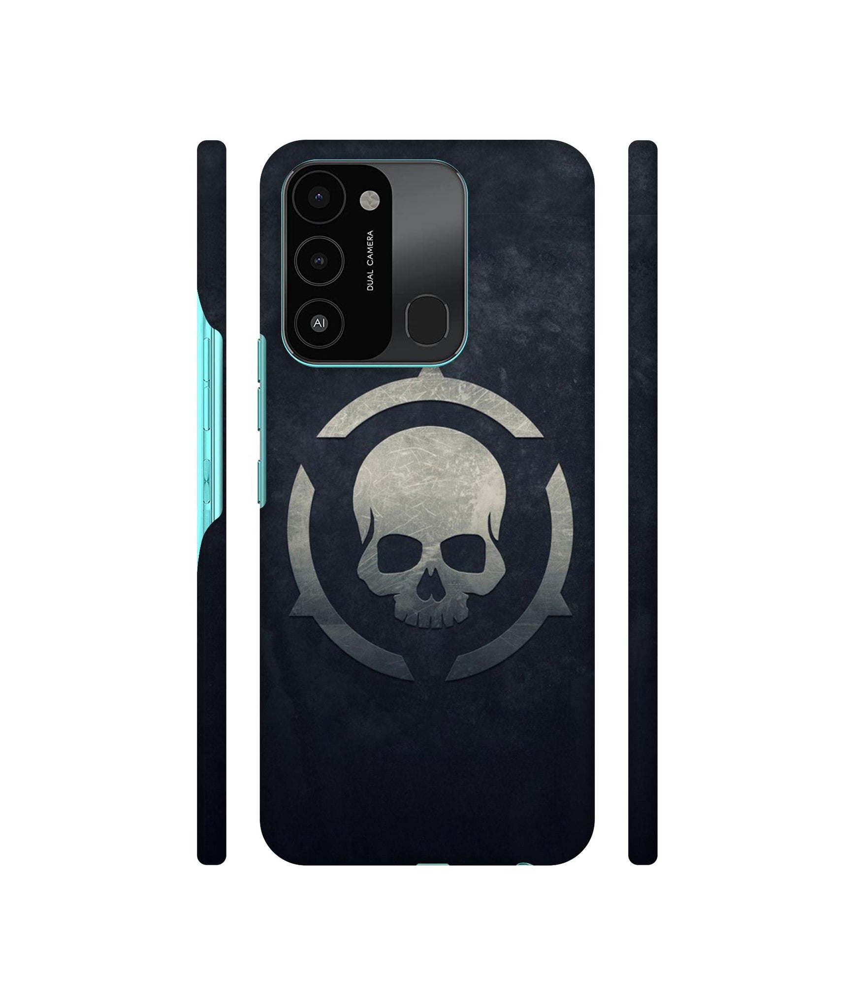 Skull Pattern Print Designer Hard Back Cover for Tecno Spark 8C