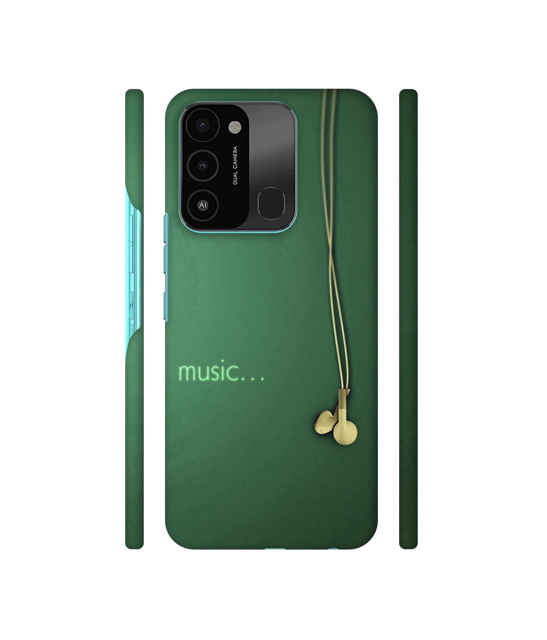 Headphone Music Designer Hard Back Cover for Tecno Spark 8C