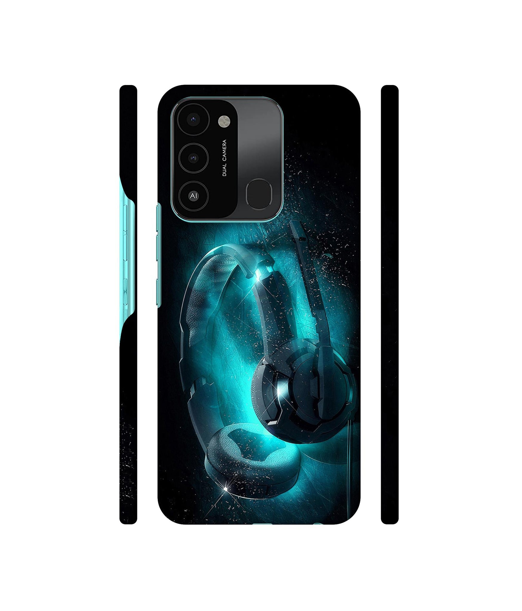 Cool Headphone Designer Hard Back Cover for Tecno Spark 8C