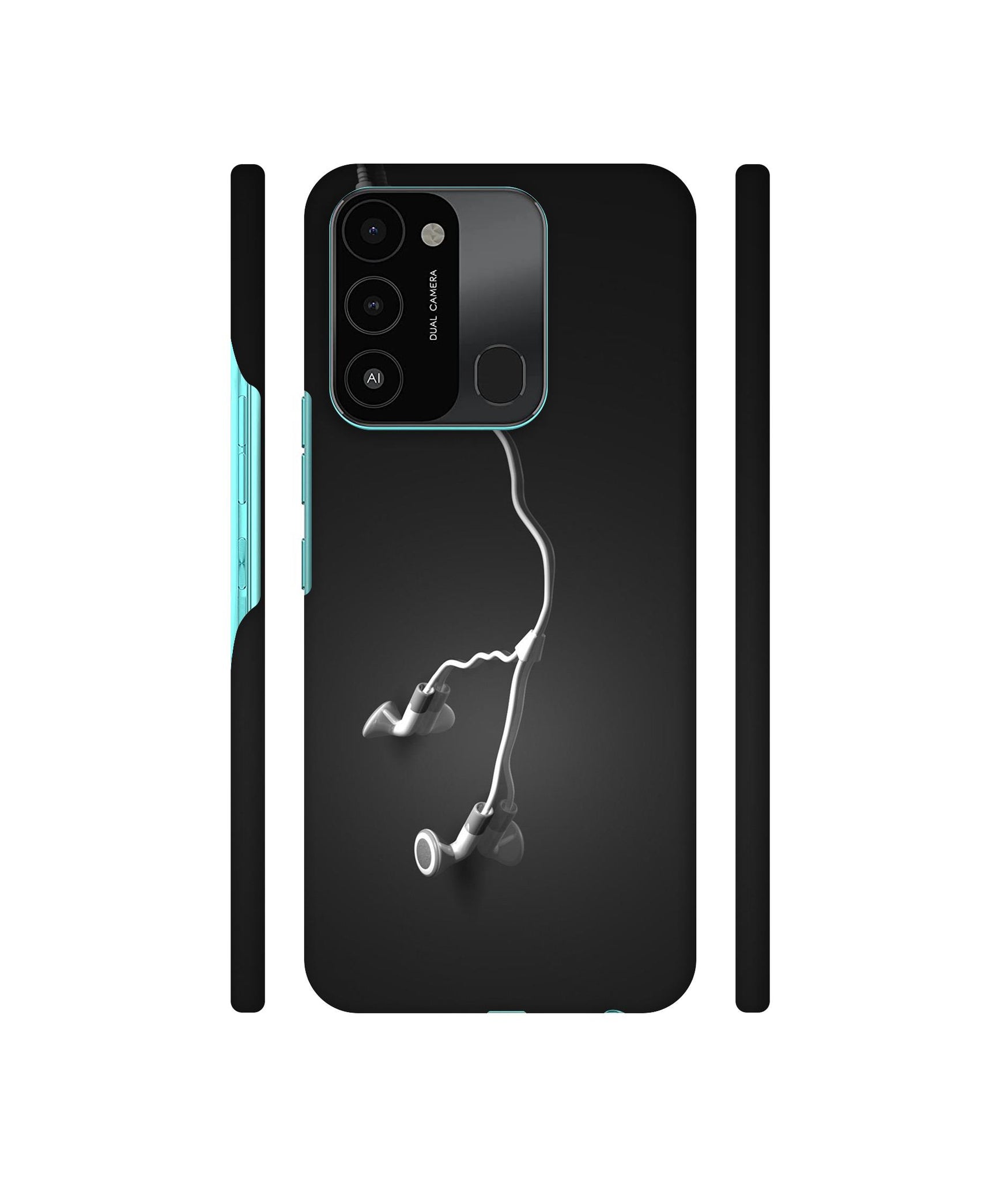 Headphone Designer Hard Back Cover for Tecno Spark 8C