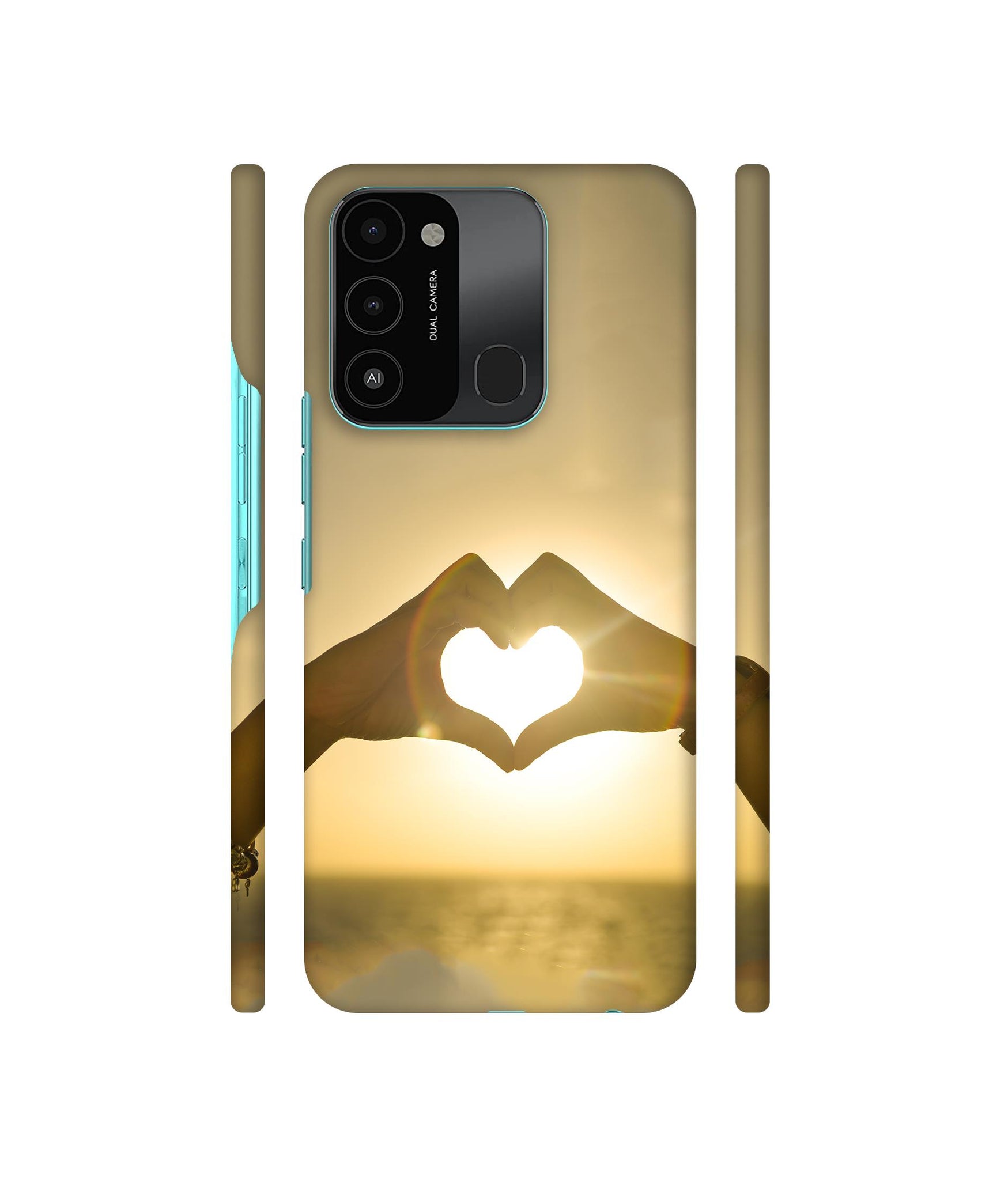 Heart in Hand Shape Designer Hard Back Cover for Tecno Spark 8C