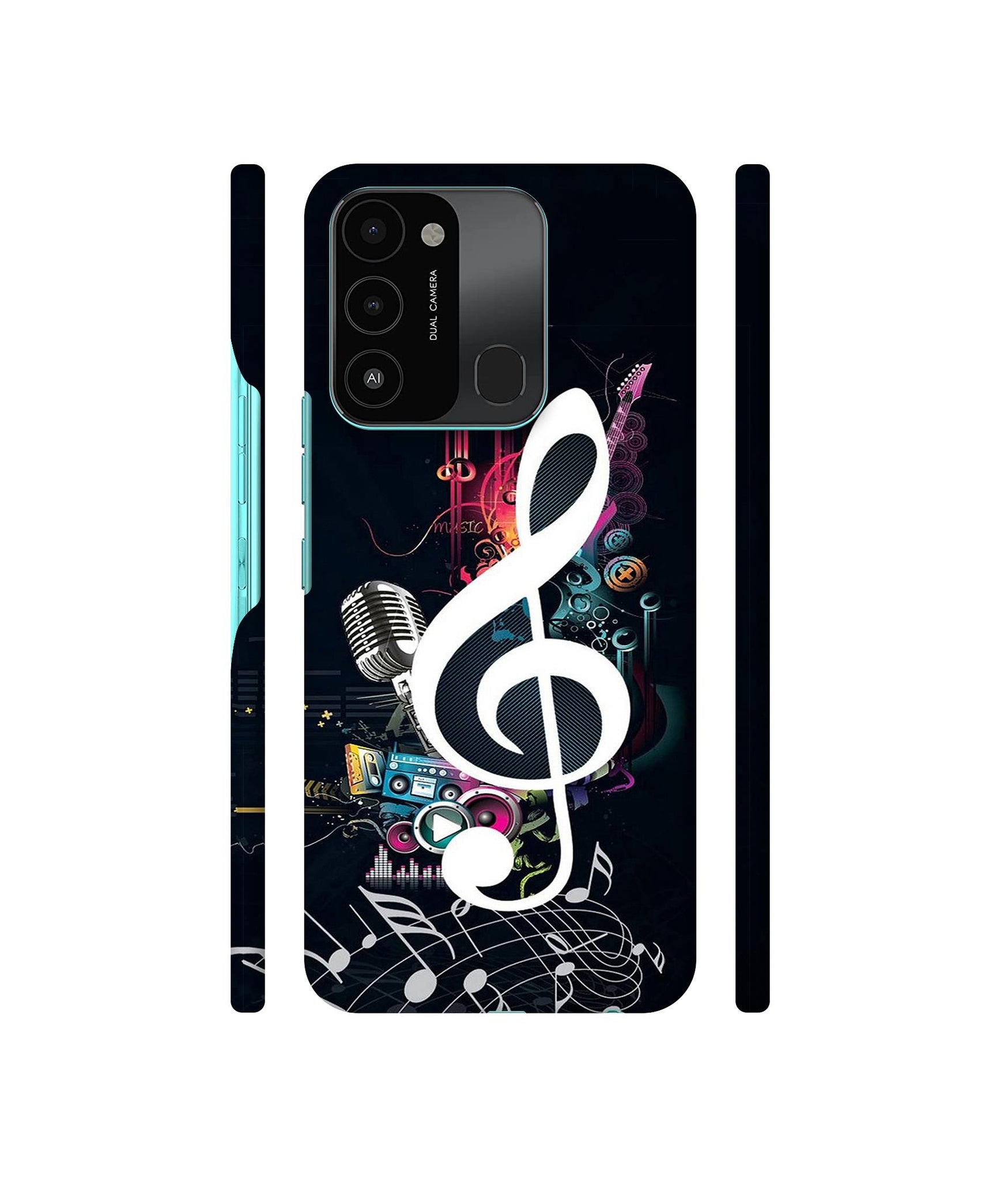 Mike and Music Designer Hard Back Cover for Tecno Spark 8C