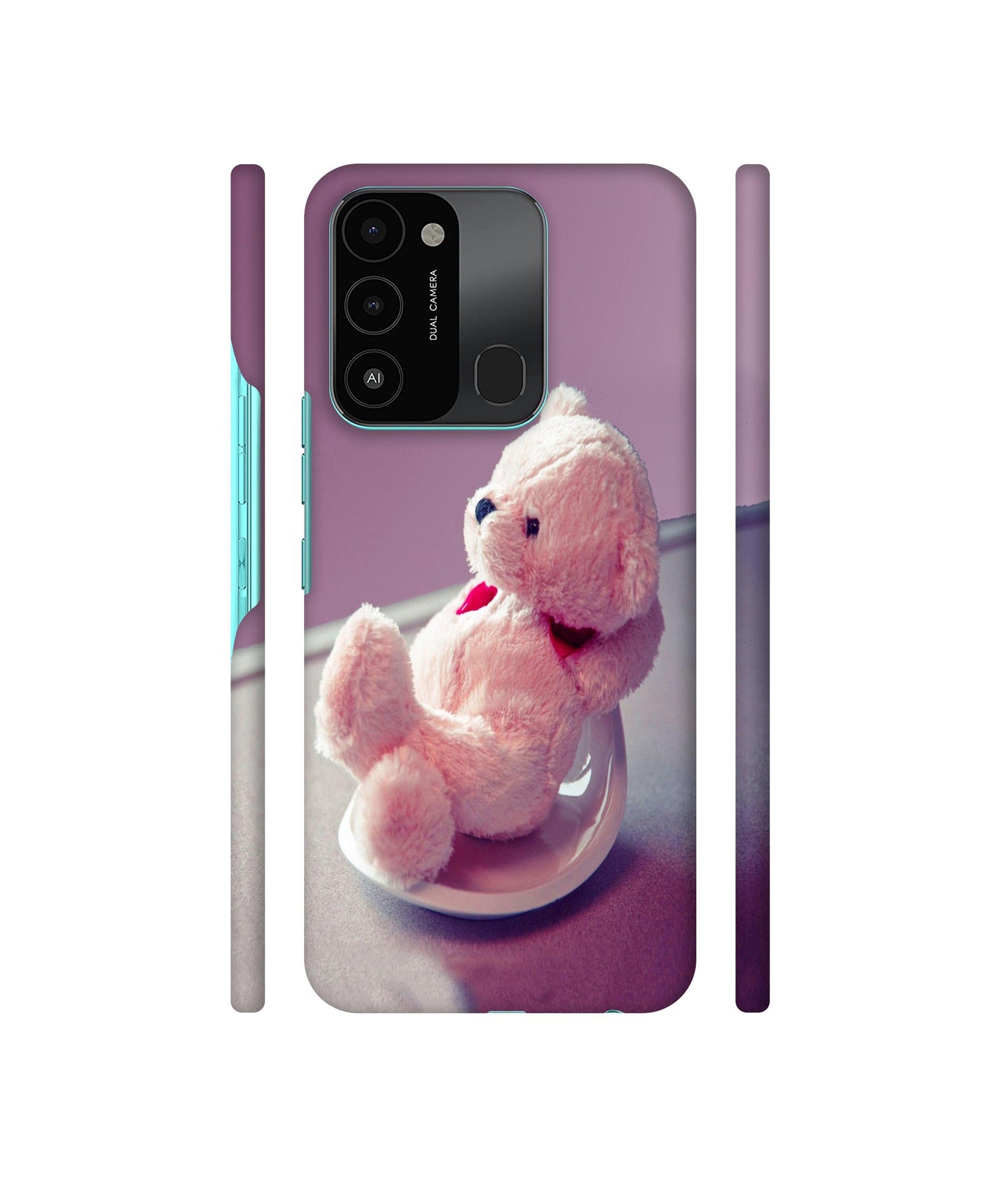 Cute Teddy Bear Designer Hard Back Cover for Tecno Spark 8C