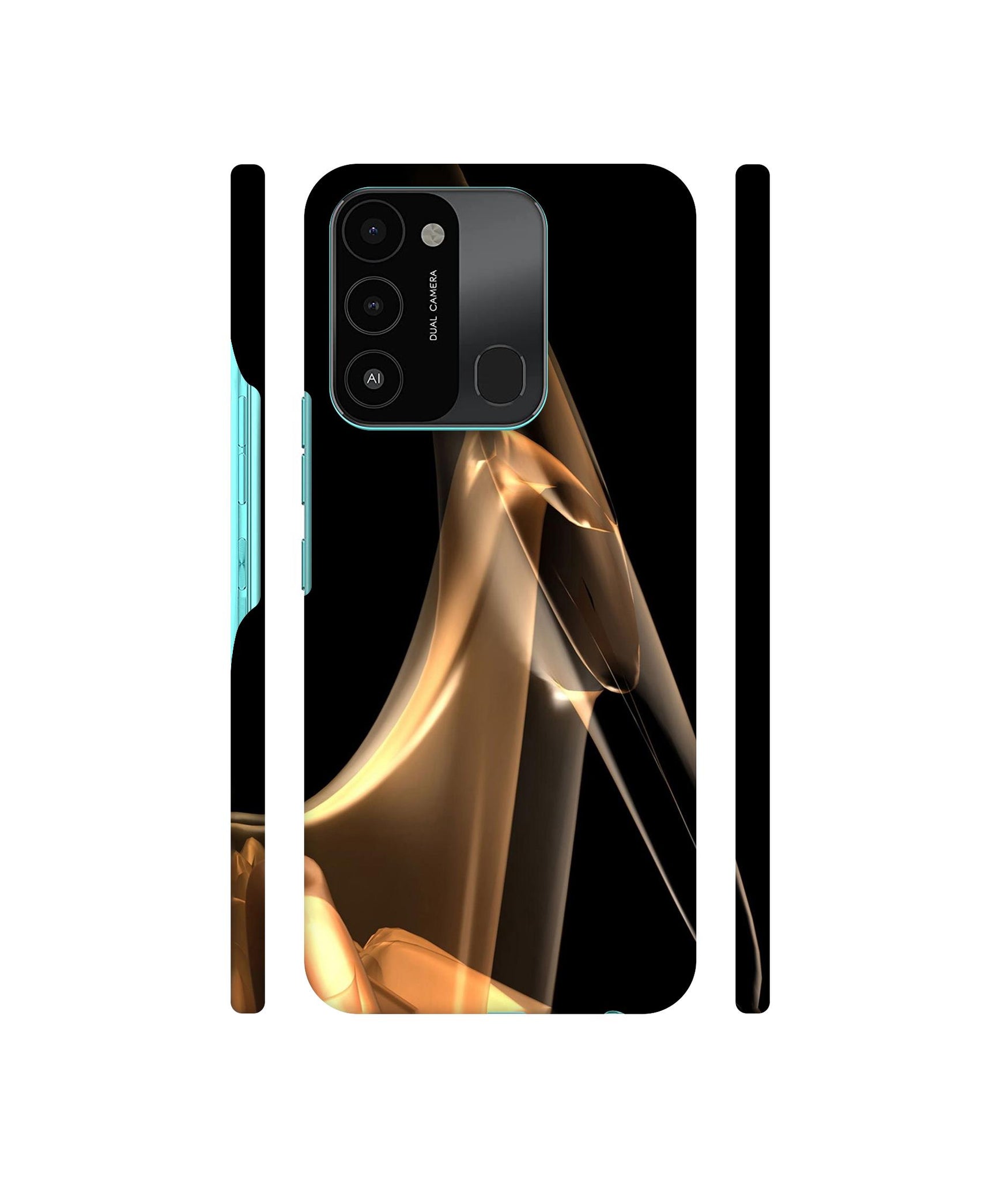 Gold Smoke Designer Hard Back Cover for Tecno Spark 8C