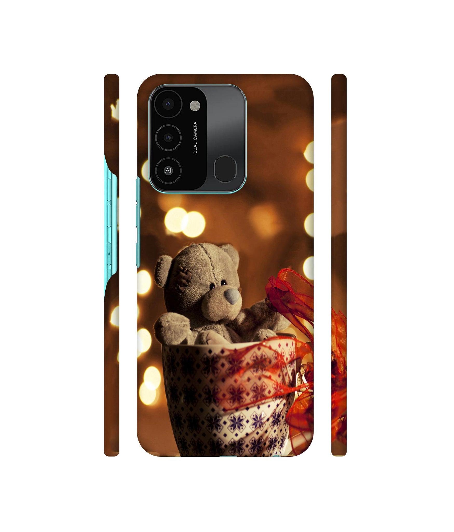 Teddy In Cup Designer Hard Back Cover for Tecno Spark 8C