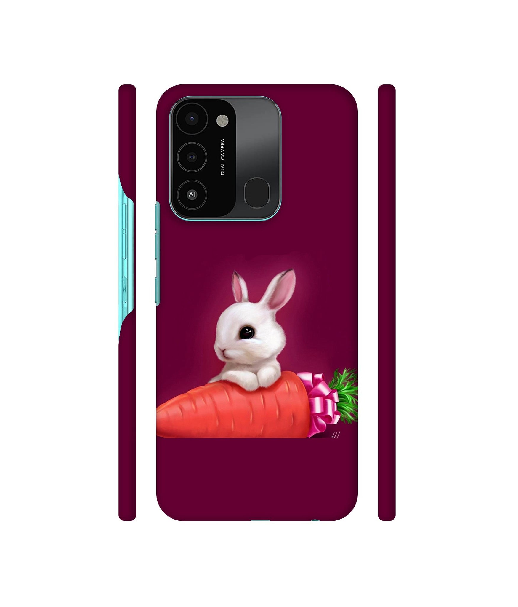 Bunny With Carrot Designer Hard Back Cover for Tecno Spark 8C