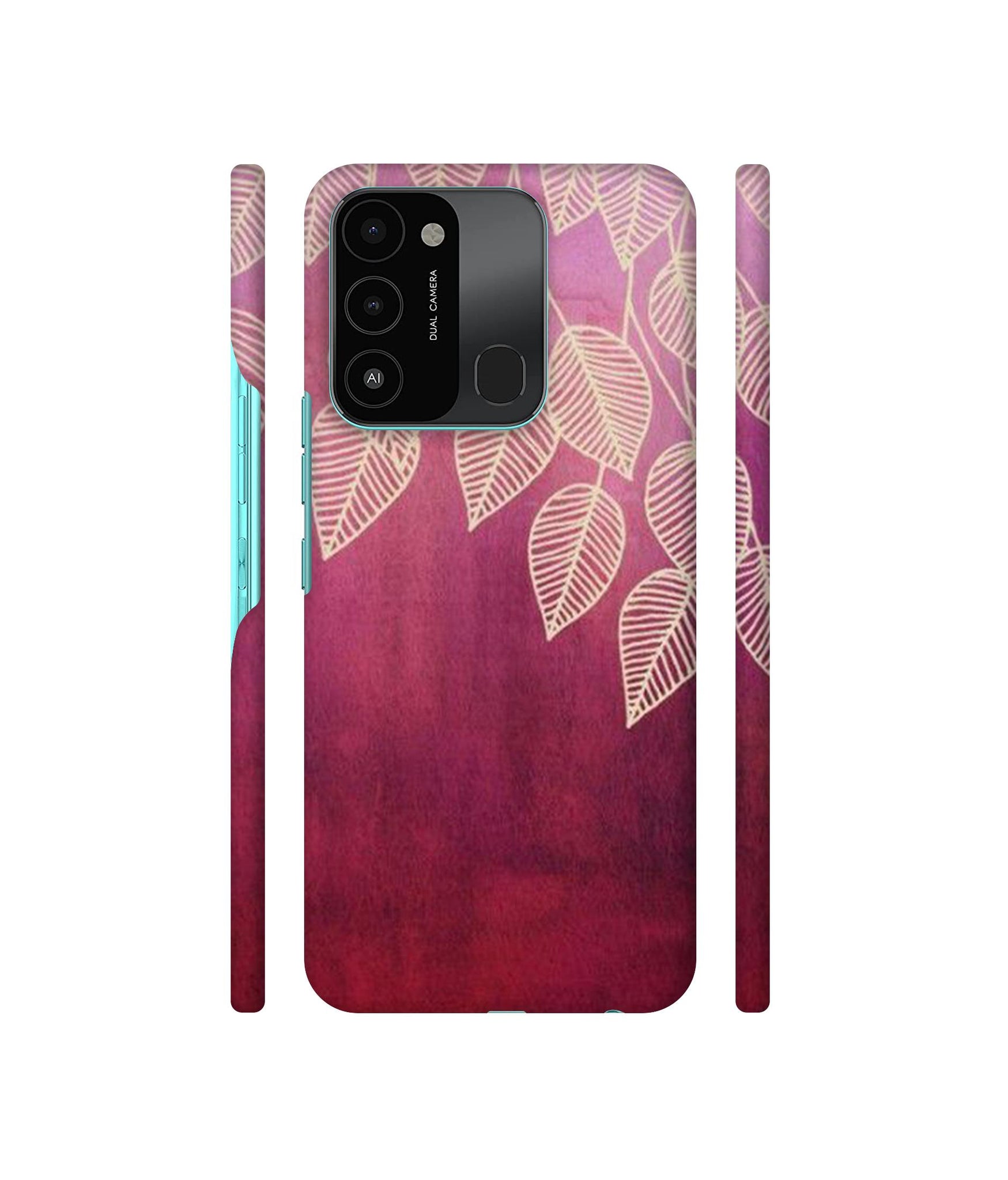 Leaf Pattern Designer Hard Back Cover for Tecno Spark 8C