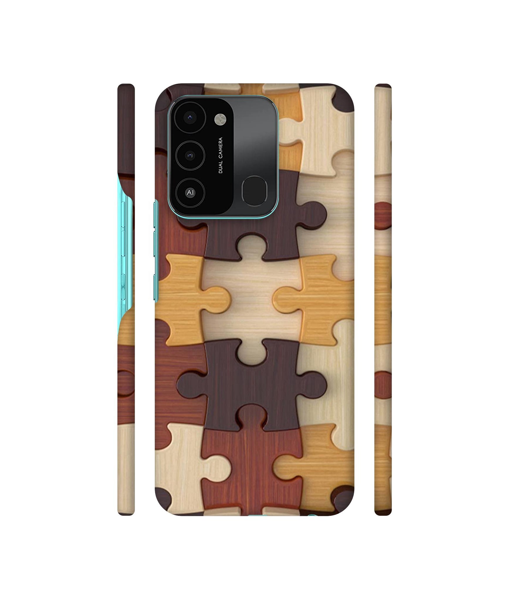 Puzzle Pattern Designer Hard Back Cover for Tecno Spark 8C