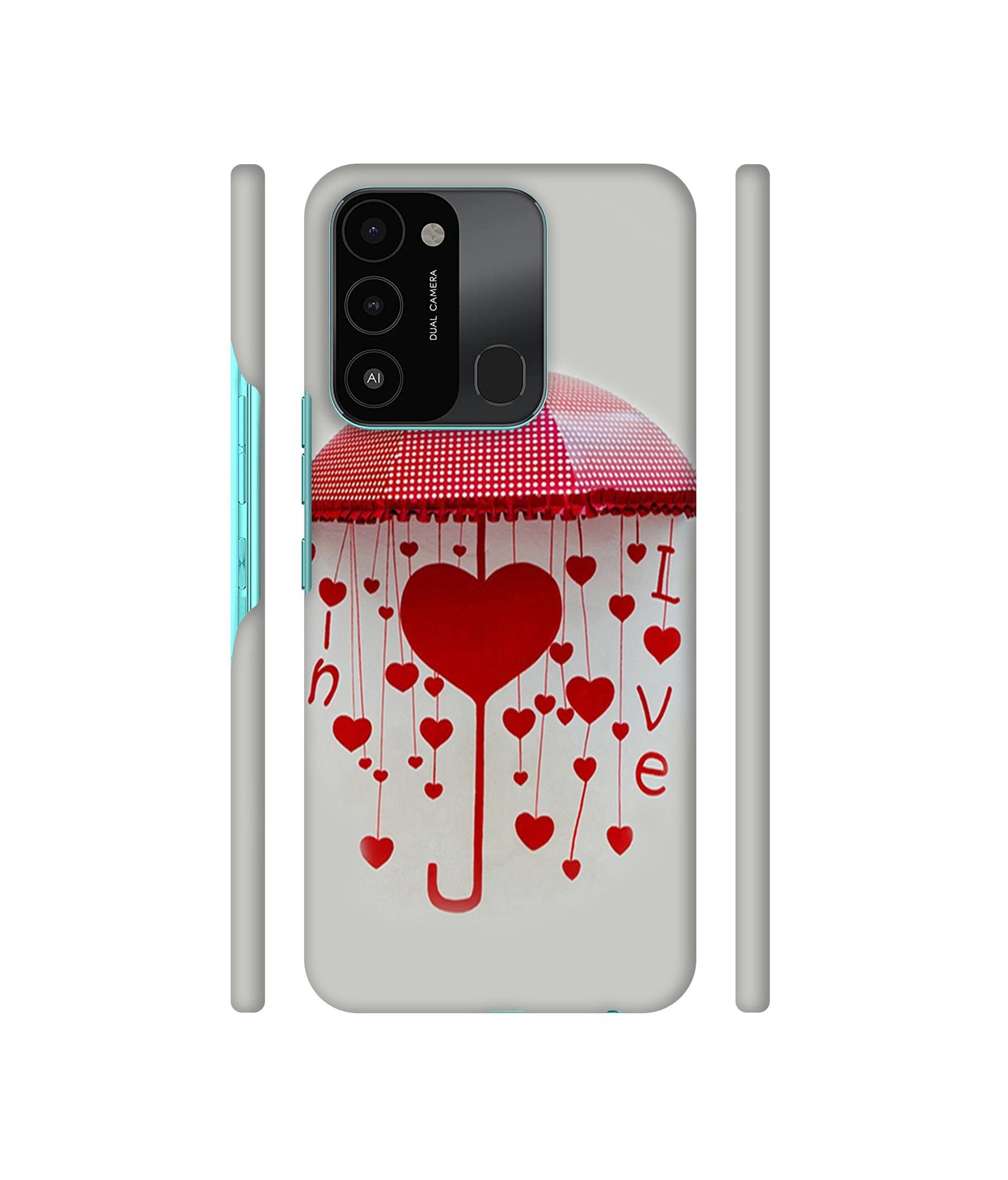 Love Heart Designer Hard Back Cover for Tecno Spark 8C
