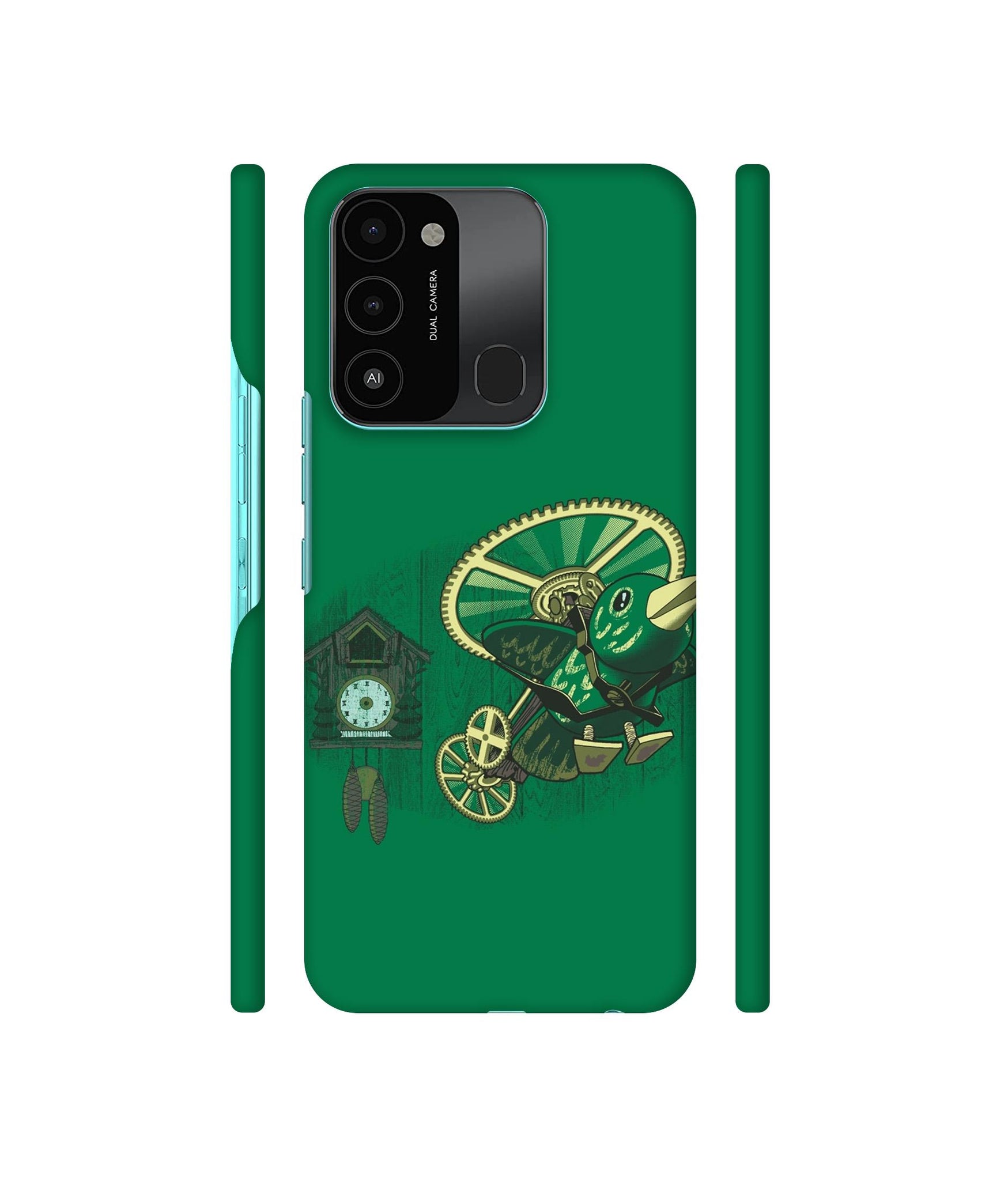 Clock Bird Designer Hard Back Cover for Tecno Spark 8C