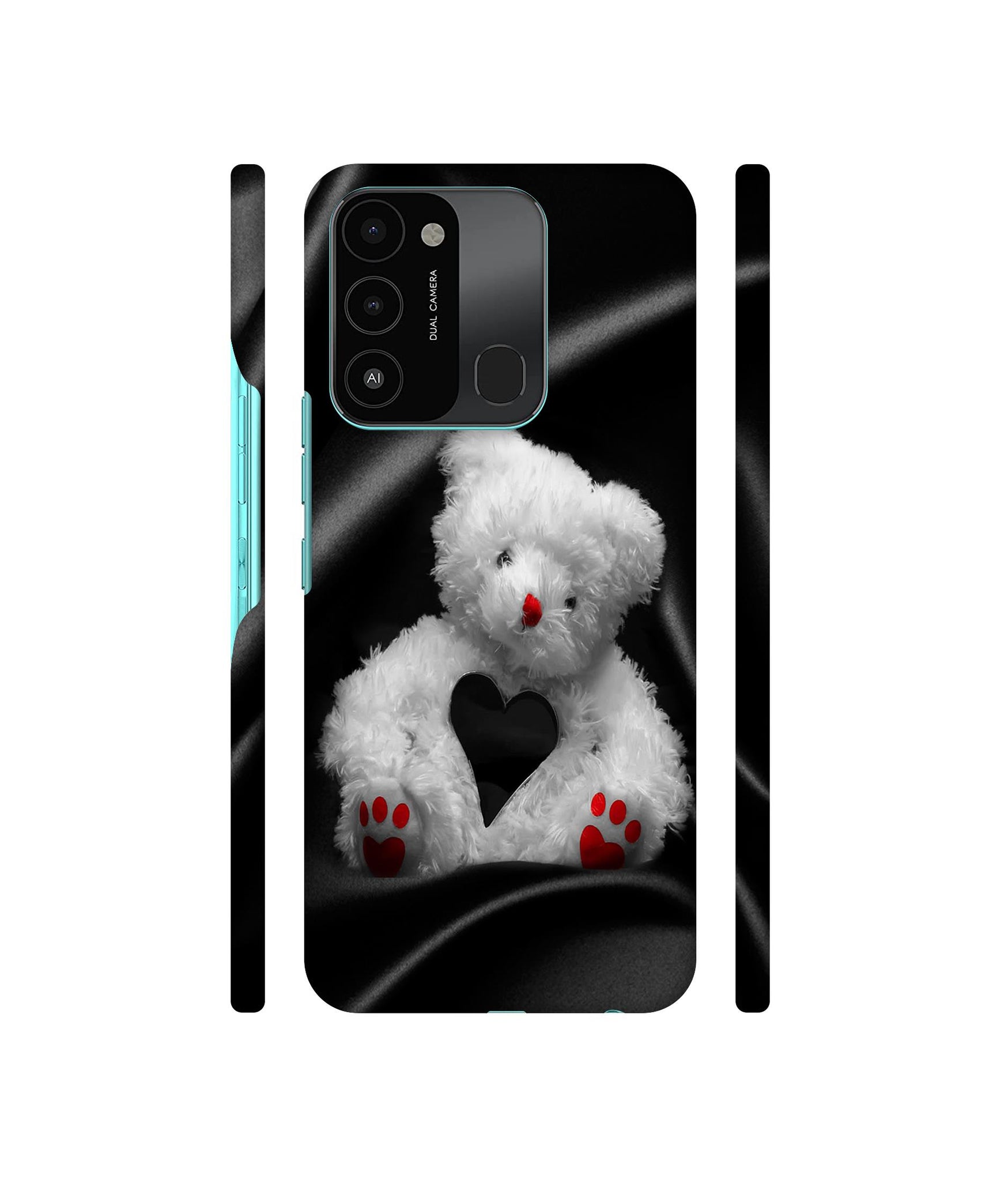 White Teddy Bear Designer Hard Back Cover for Tecno Spark 8C