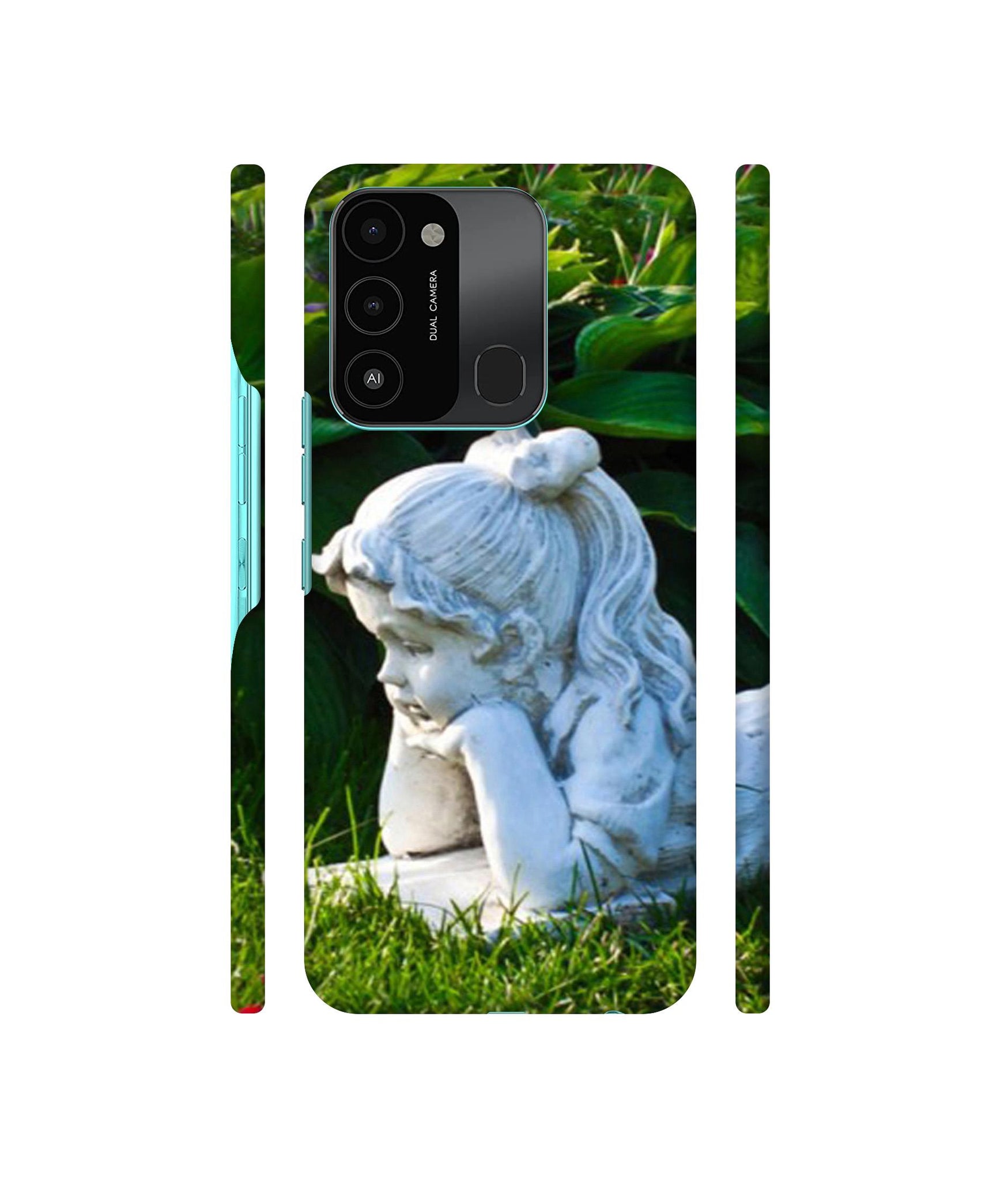 Statue of Girl Designer Hard Back Cover for Tecno Spark 8C