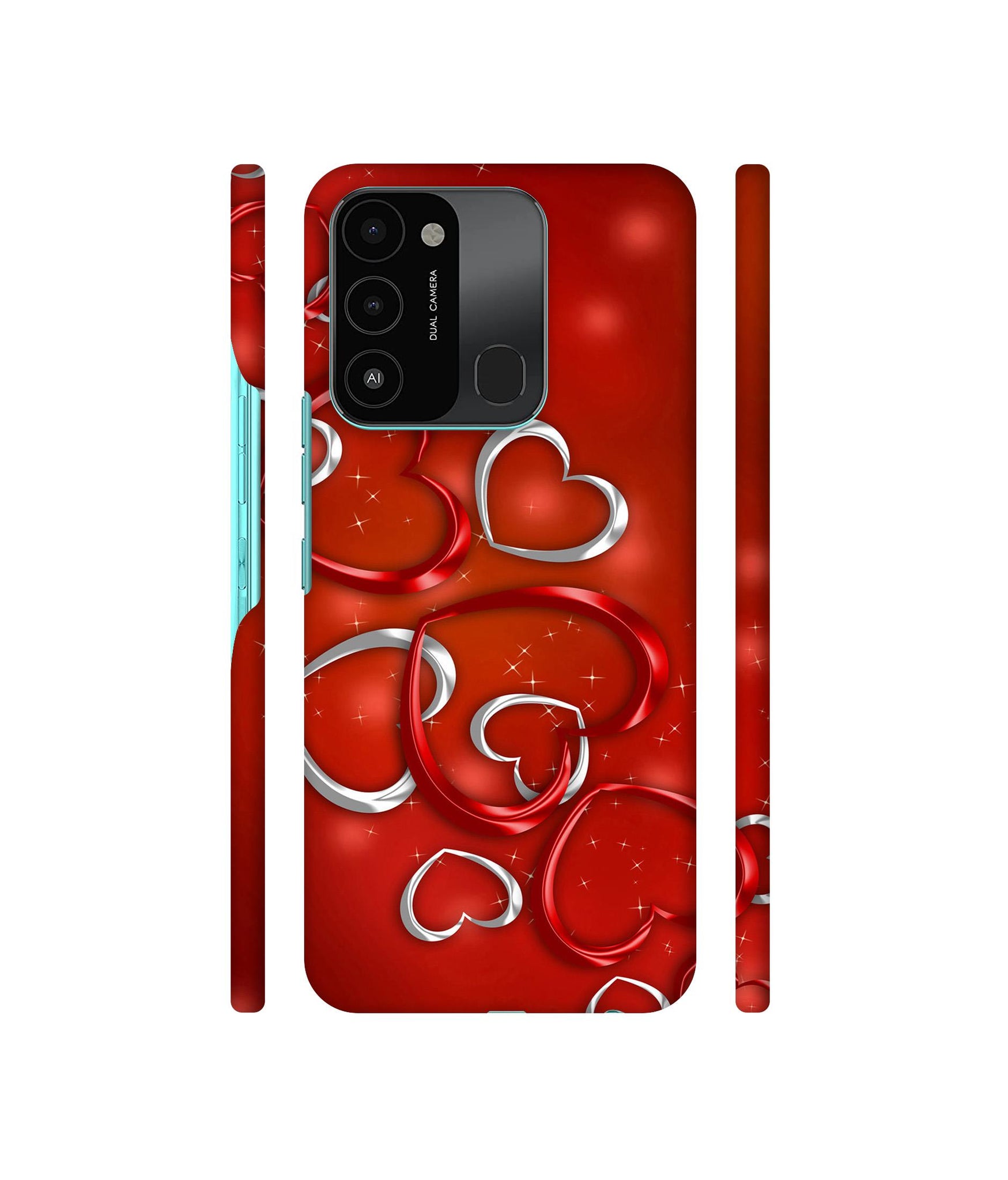 Hearts Designer Hard Back Cover for Tecno Spark 8C