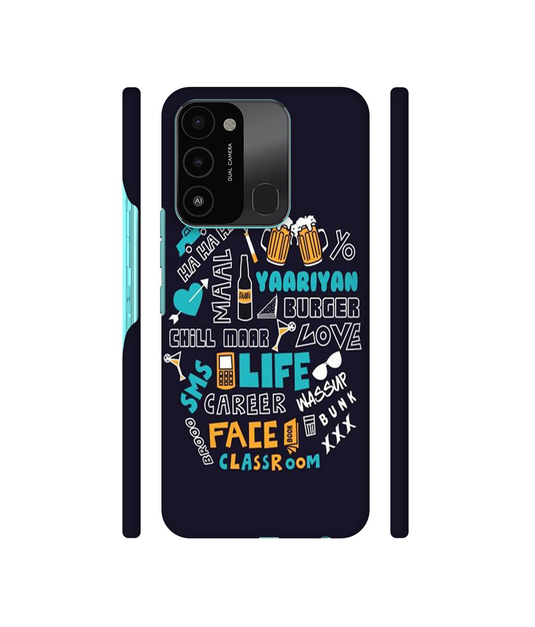 Funny Quote Designer Hard Back Cover for Tecno Spark 8C
