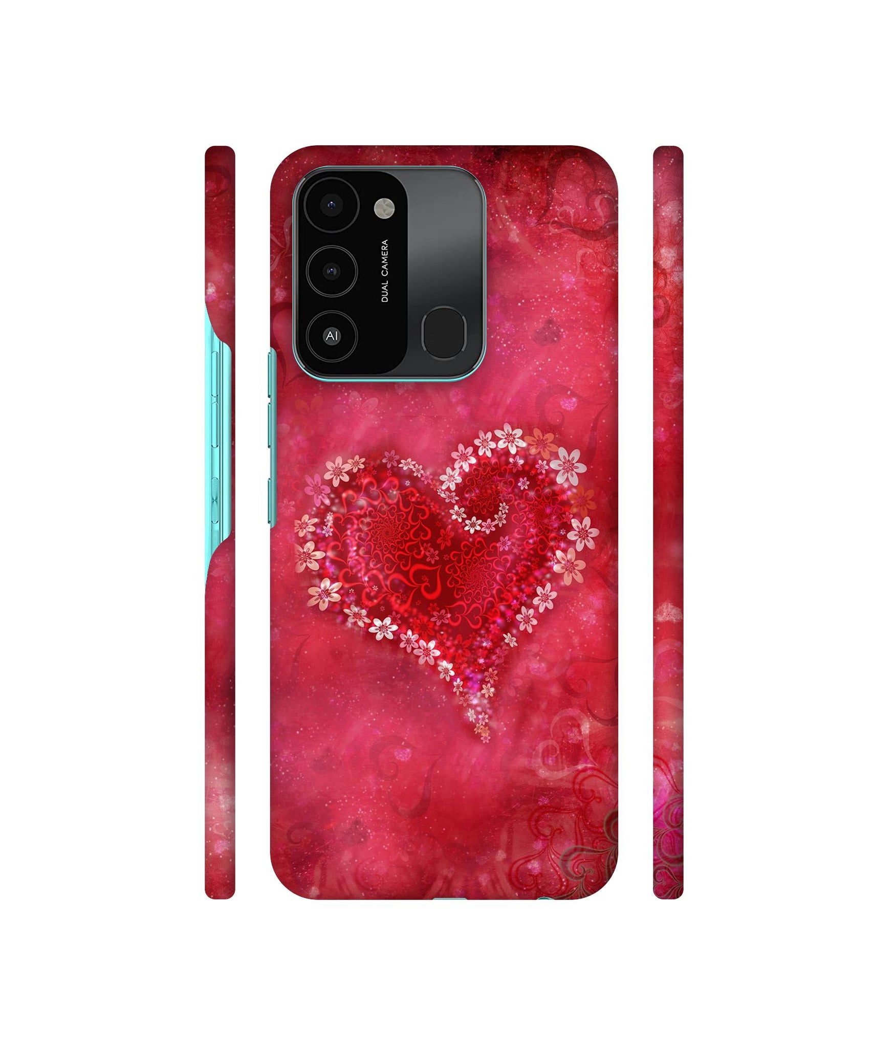 Heart Designer Hard Back Cover for Tecno Spark 8C