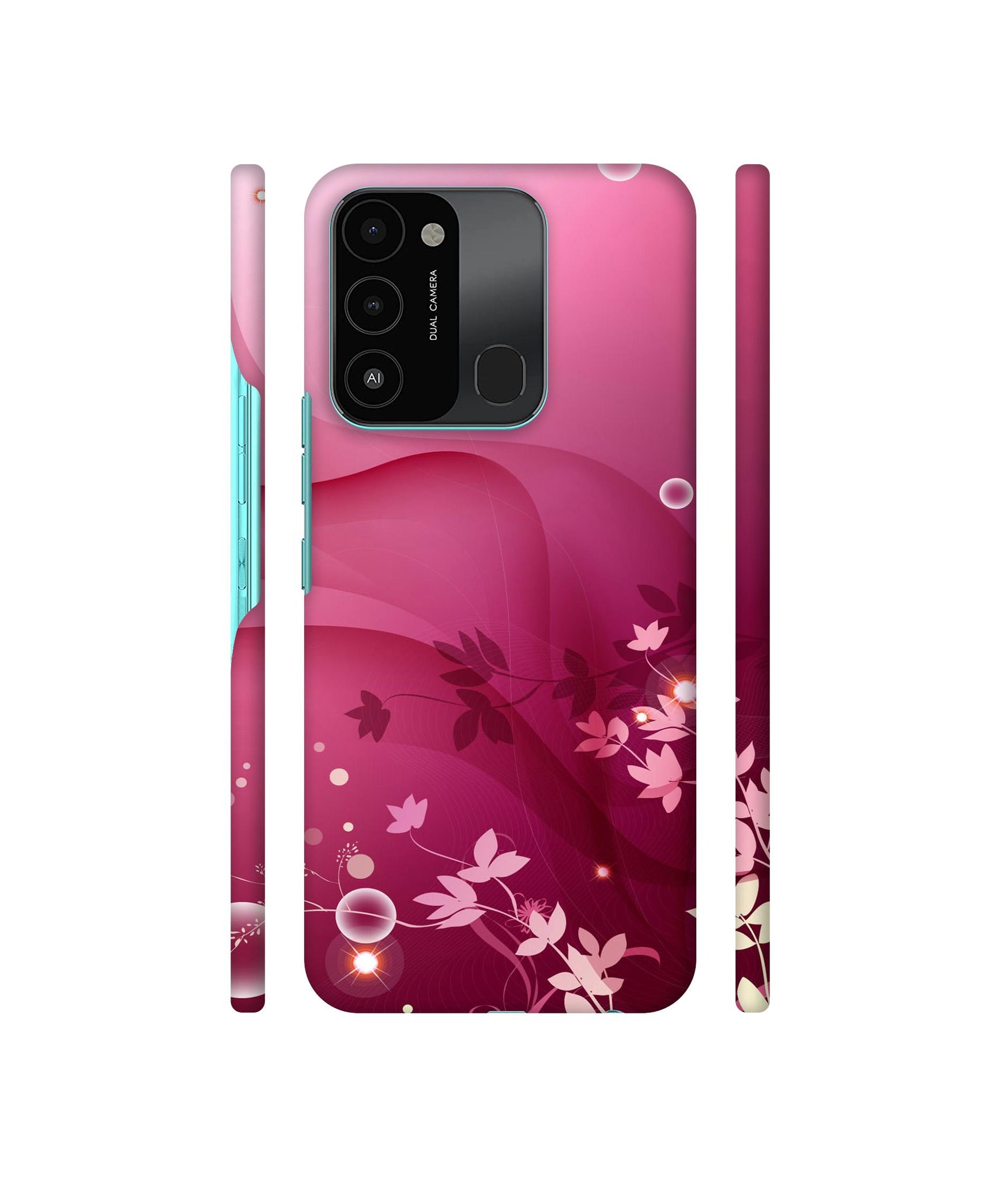 Pink Abstract Designer Hard Back Cover for Tecno Spark 8C