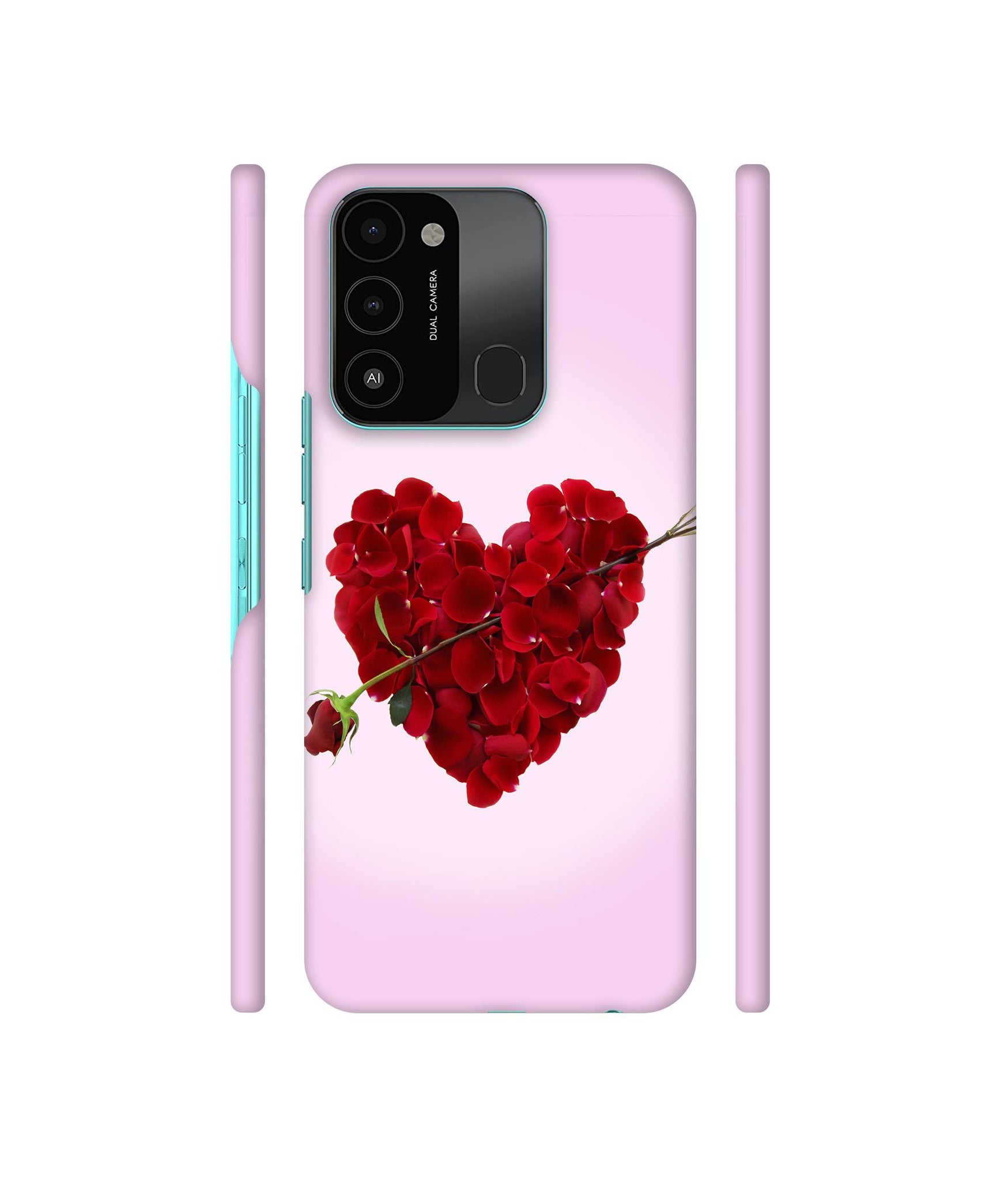 Heart Flower Designer Hard Back Cover for Tecno Spark 8C