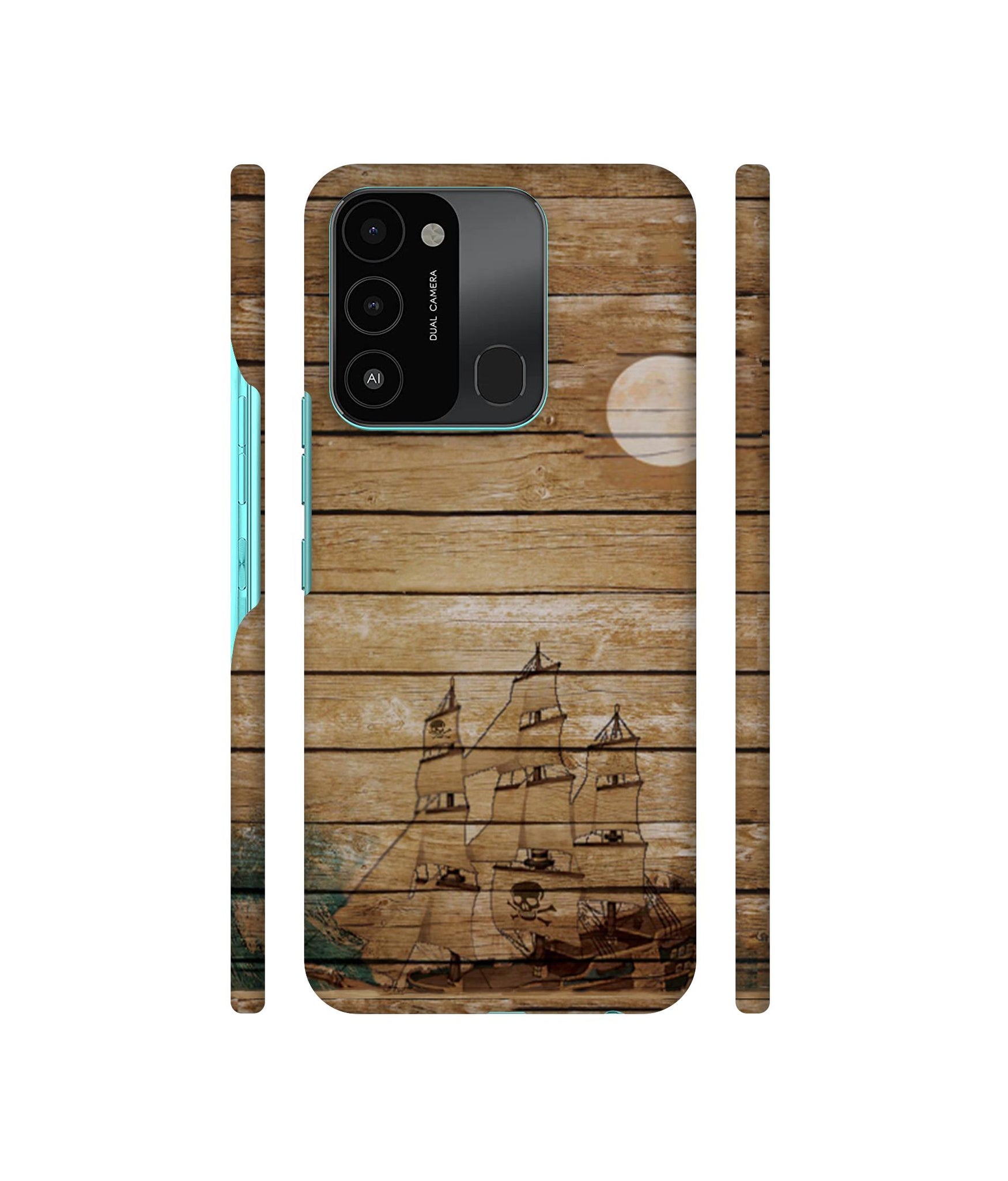 Wooden Pattern Designer Hard Back Cover for Tecno Spark 8C