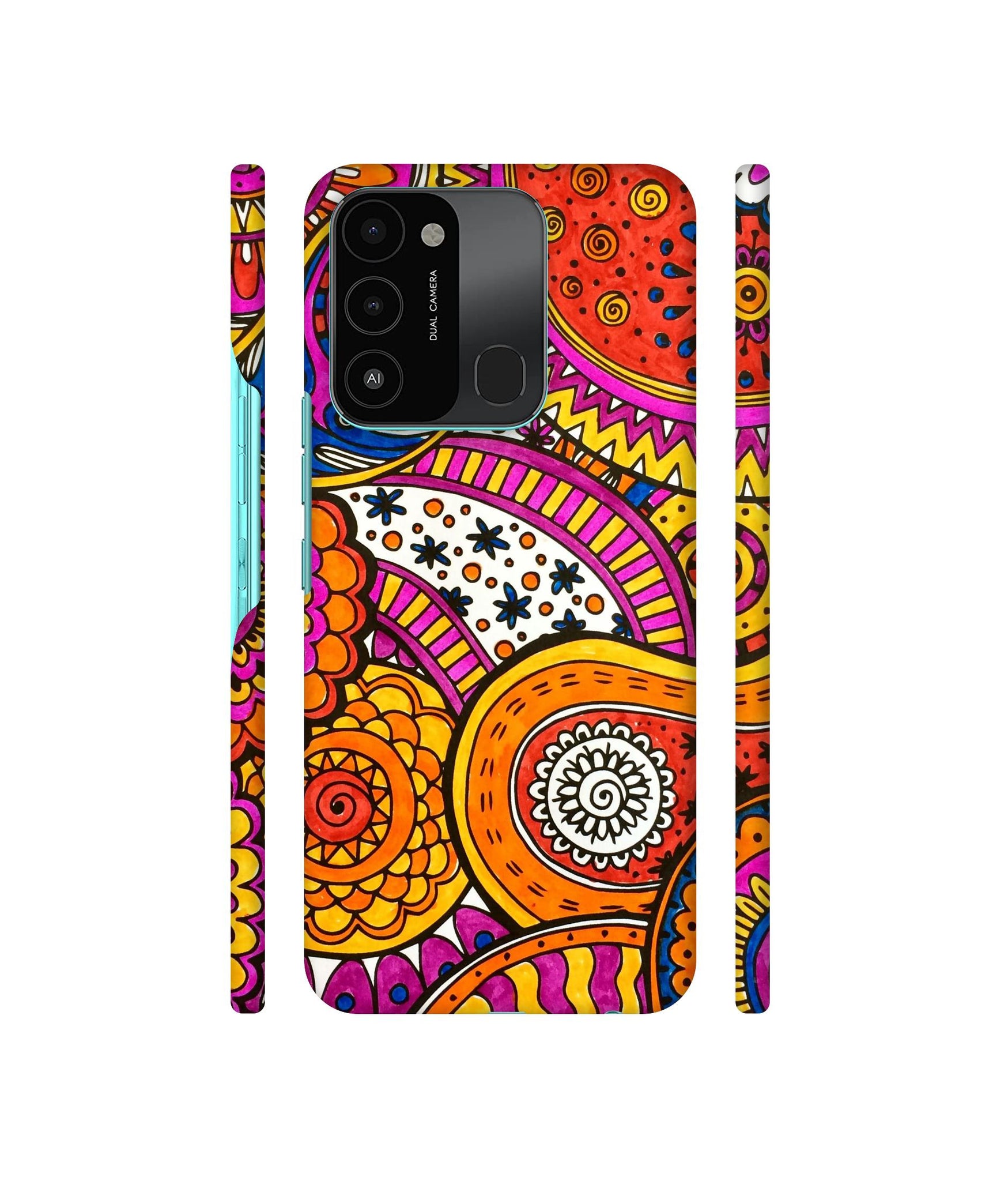 Rangoli Paisley Art Designer Hard Back Cover for Tecno Spark 8C