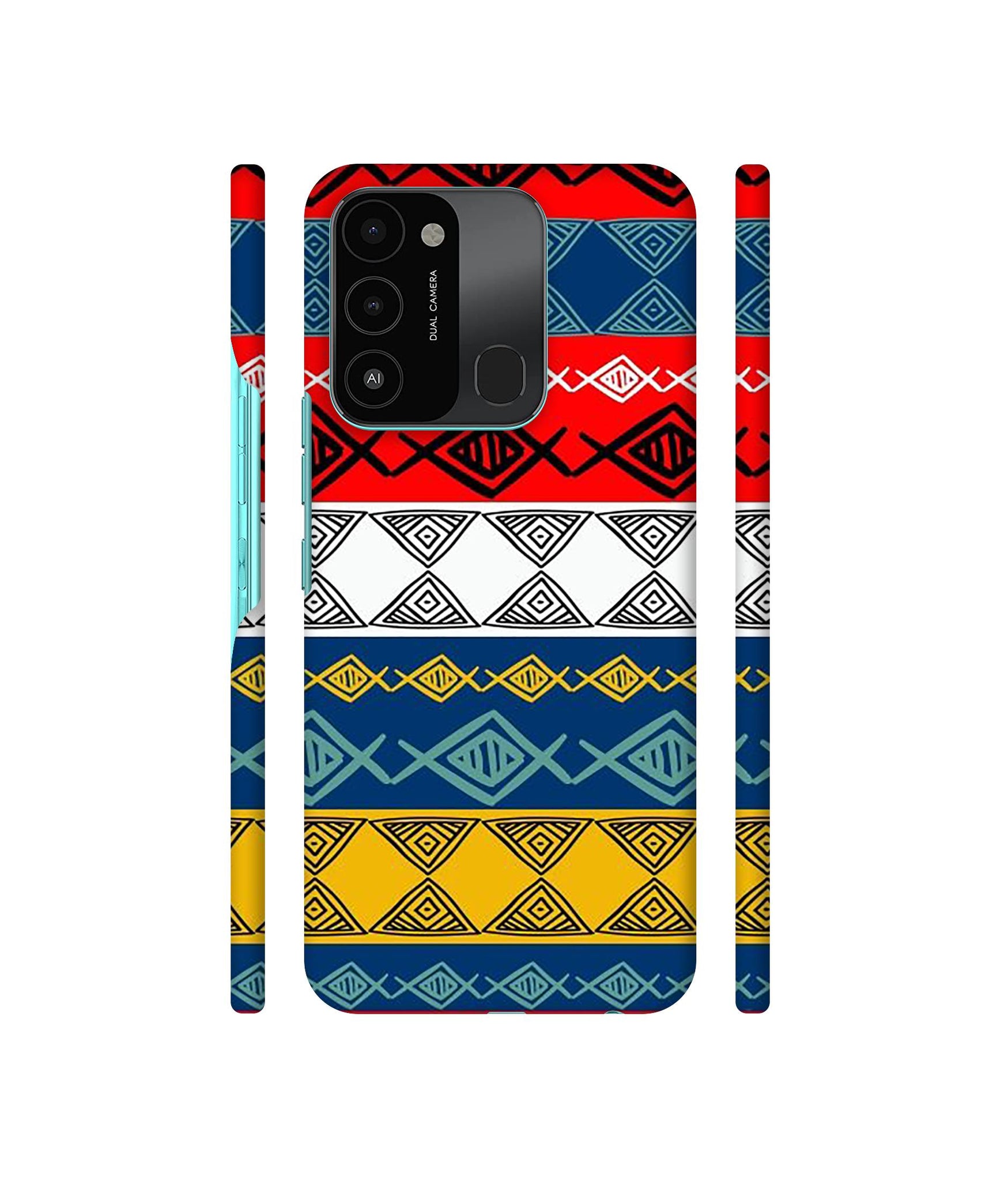 Colorful Hand Made Rangoli Art Designer Hard Back Cover for Tecno Spark 8C