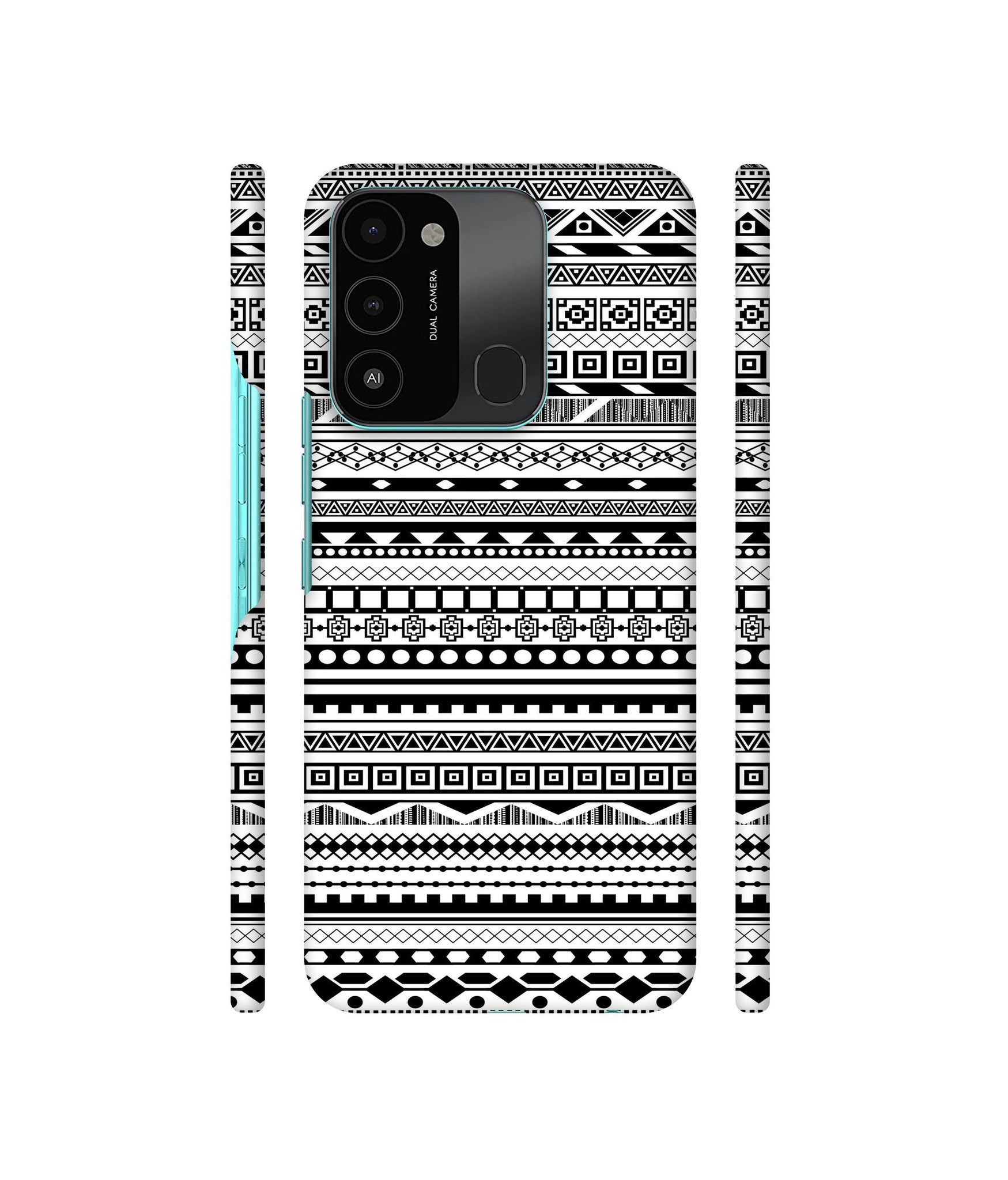 Black & White Patterns Designer Hard Back Cover for Tecno Spark 8C