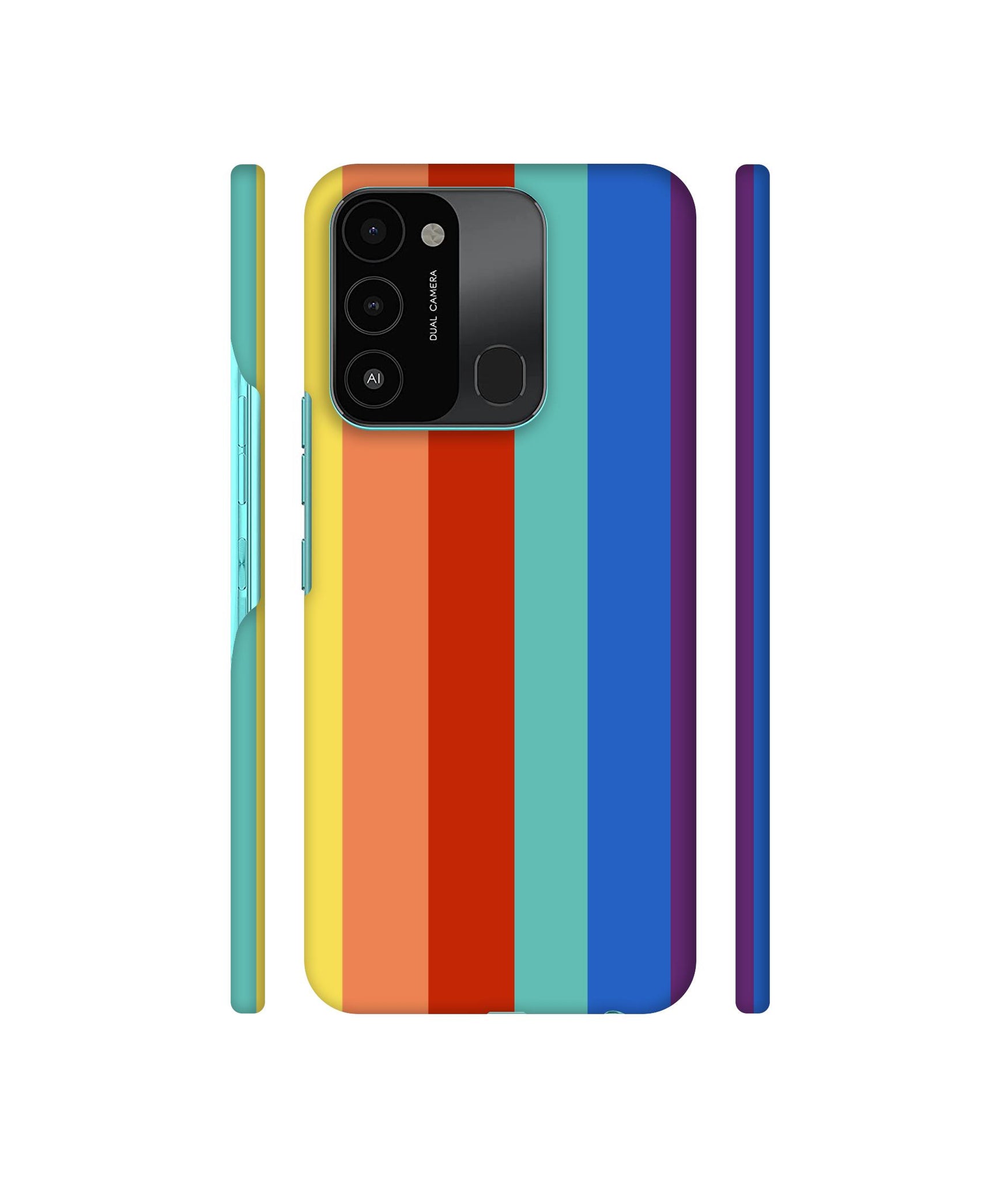 Rainbow Colors Designer Hard Back Cover for Tecno Spark 8C
