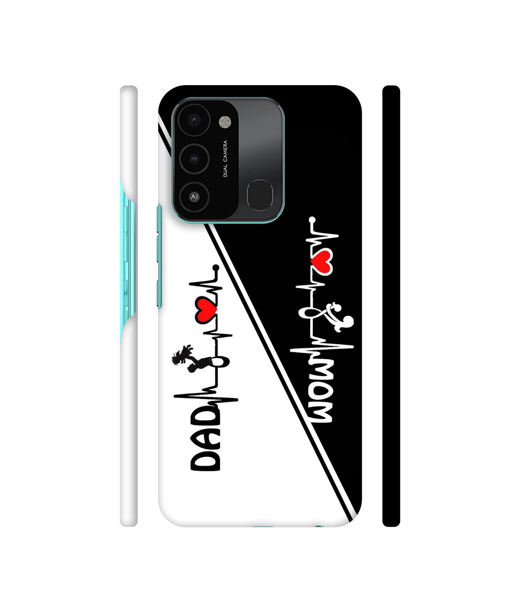 Mom and Dad Lover Designer Hard Back Cover for Tecno Spark 8C