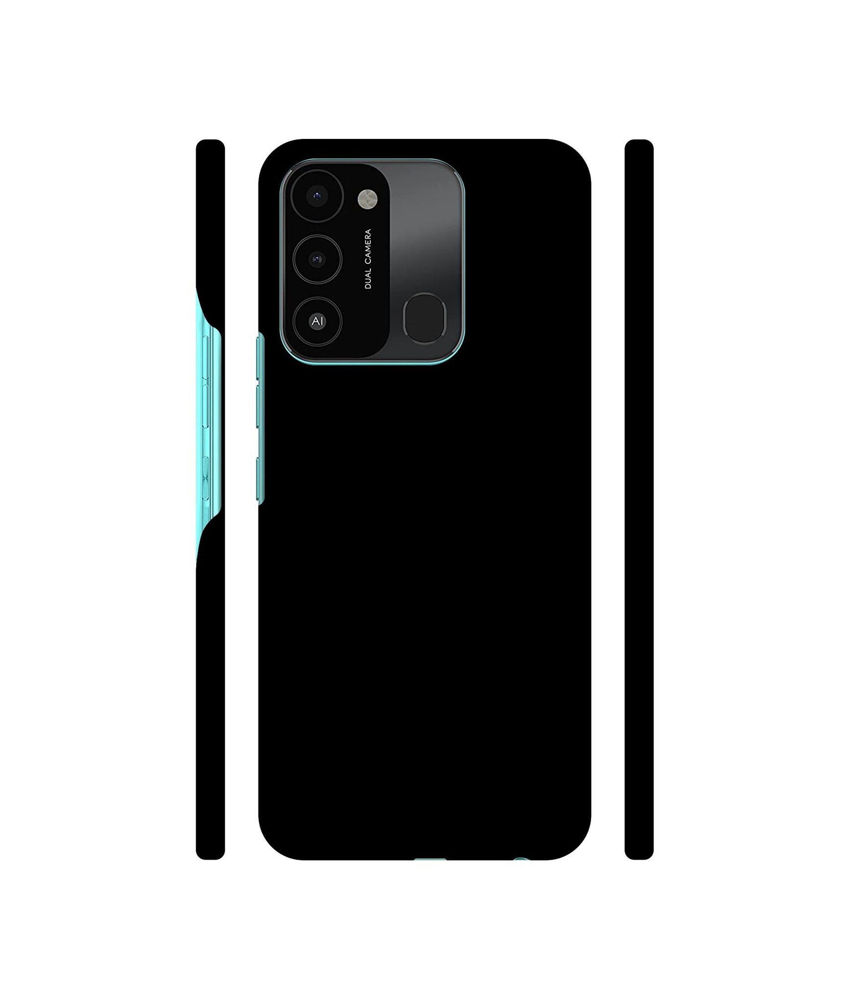 Solid Black Designer Hard Back Cover for Tecno Spark 8C