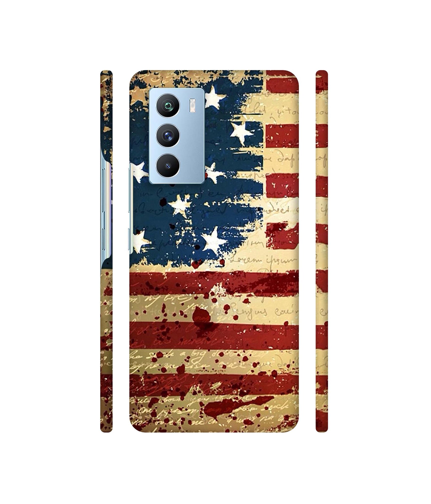 Colorful USA Flag Designer Hard Back Cover for Vivo iQOO 9 SE 5G