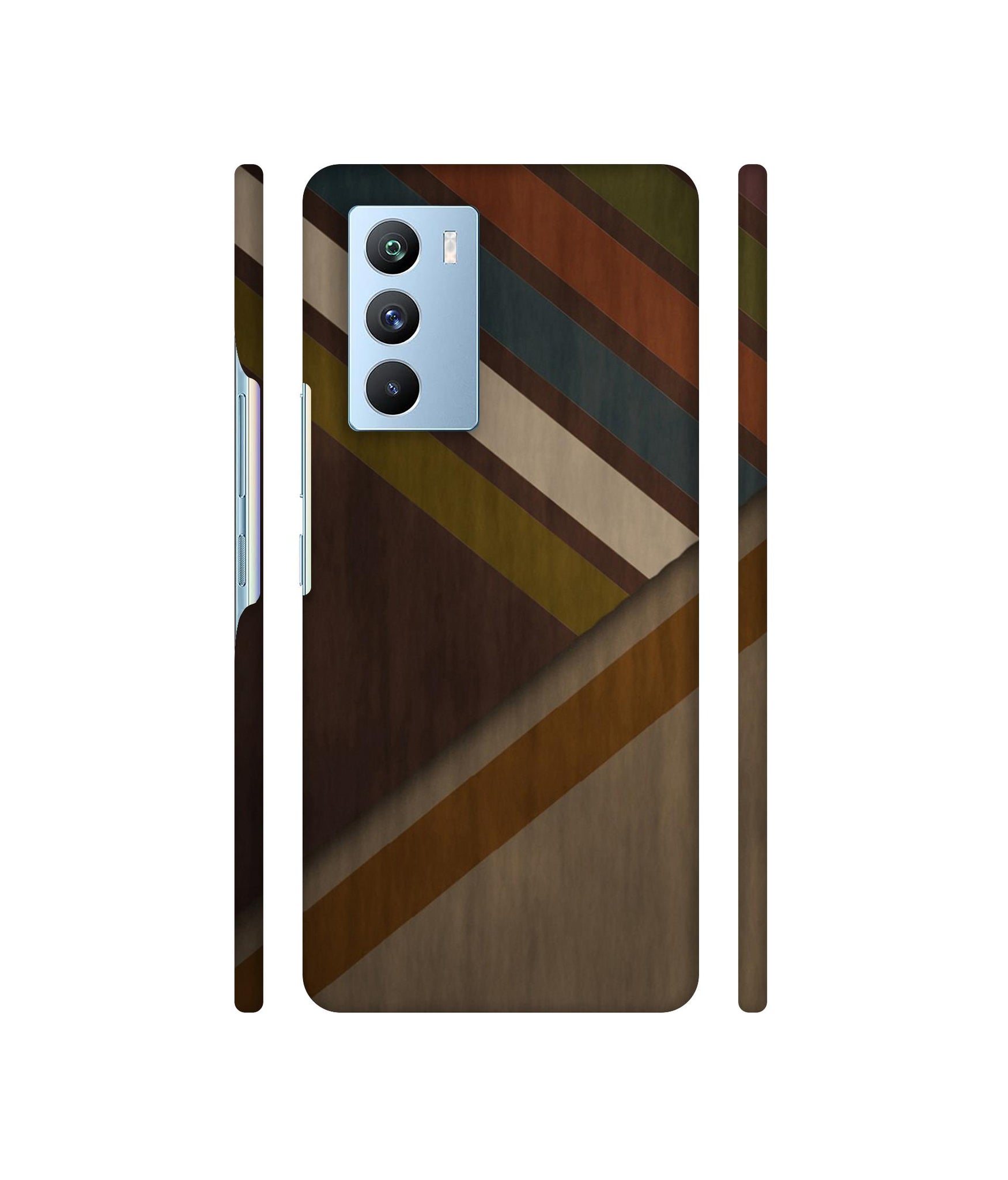 Colorful Wooden Pattern Designer Hard Back Cover for Vivo iQOO 9 SE 5G