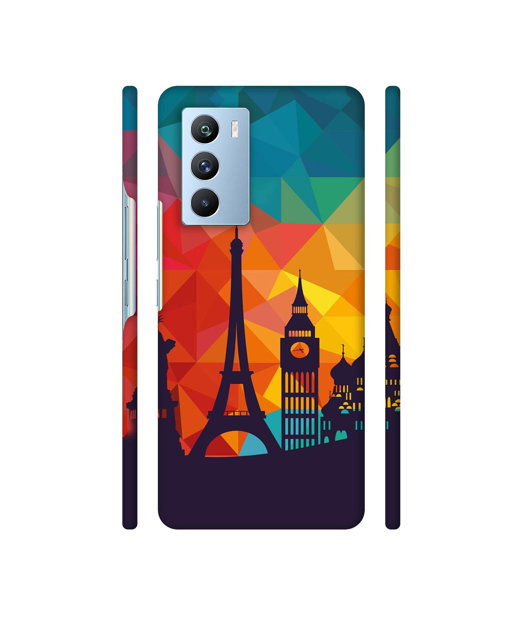 Colored Paris Designer Hard Back Cover for Vivo iQOO 9 SE 5G