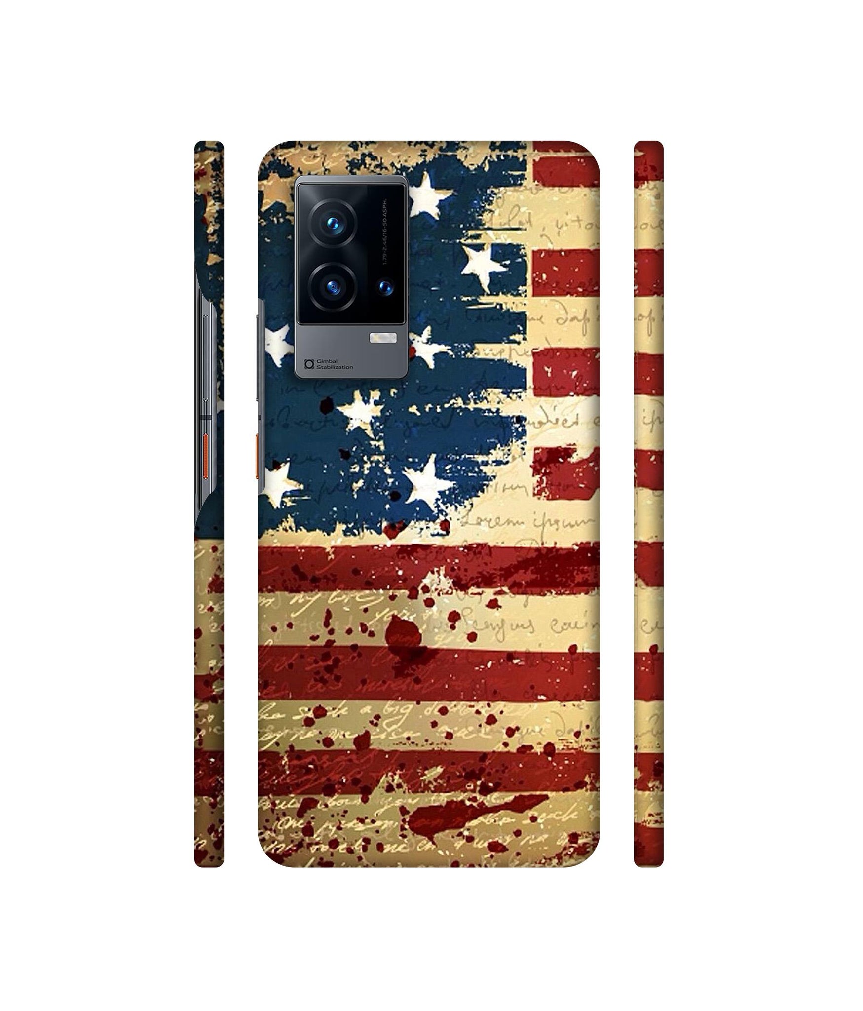 Colorful USA Flag Designer Hard Back Cover for Vivo iQOO 9 5G