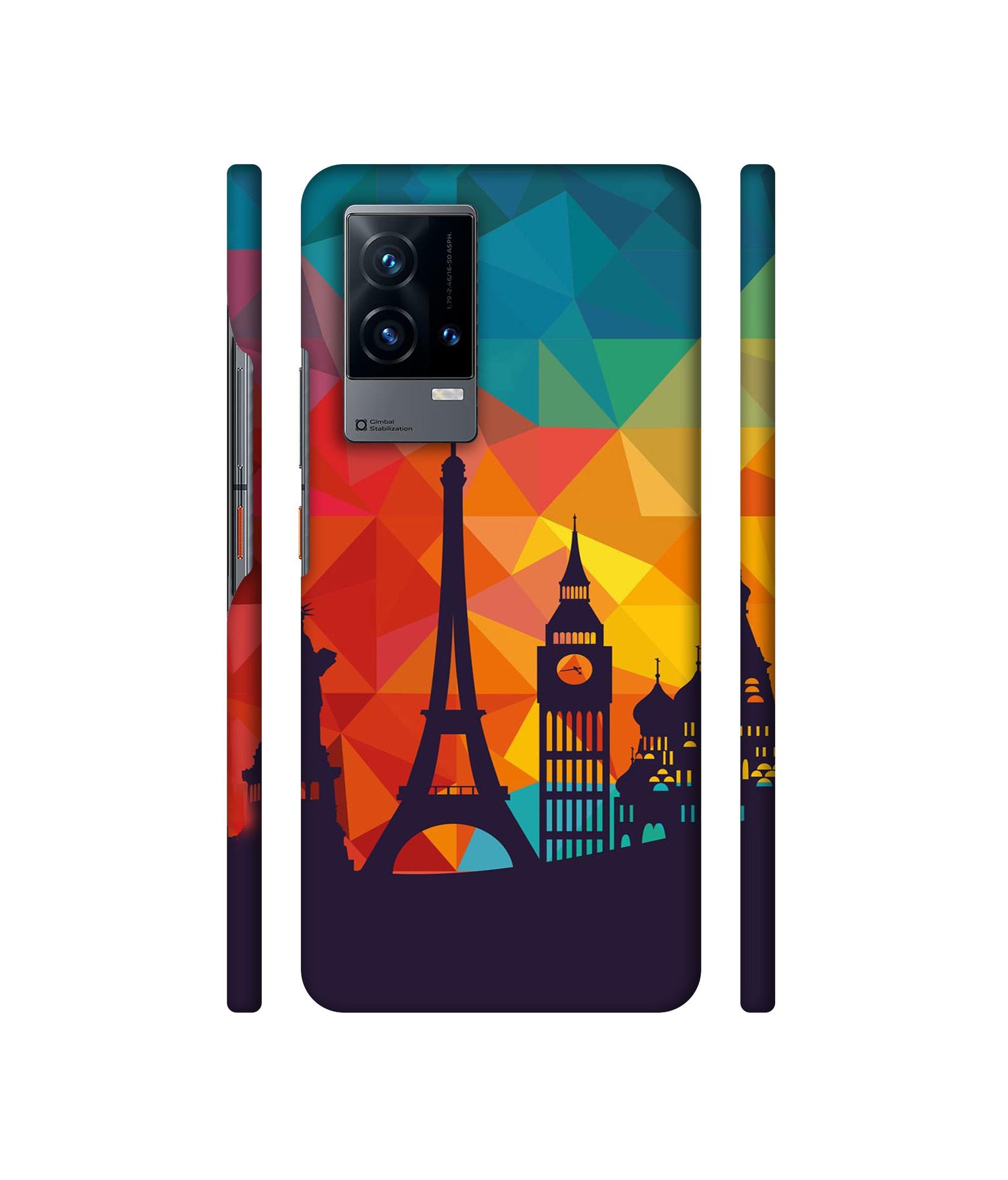 Colored Paris Designer Hard Back Cover for Vivo iQOO 9 5G