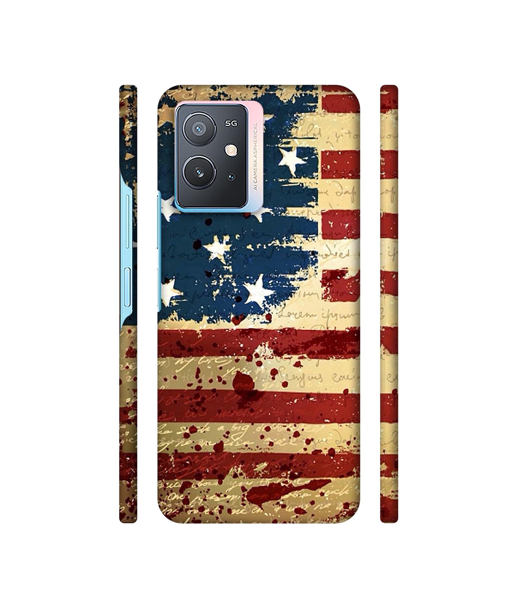 Colorful USA Flag Designer Hard Back Cover for Vivo iQOO Z6 5G