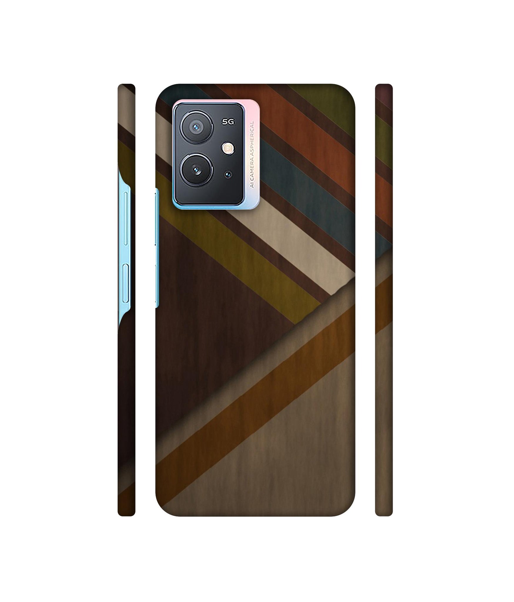 Colorful Wooden Pattern Designer Hard Back Cover for Vivo iQOO Z6 5G