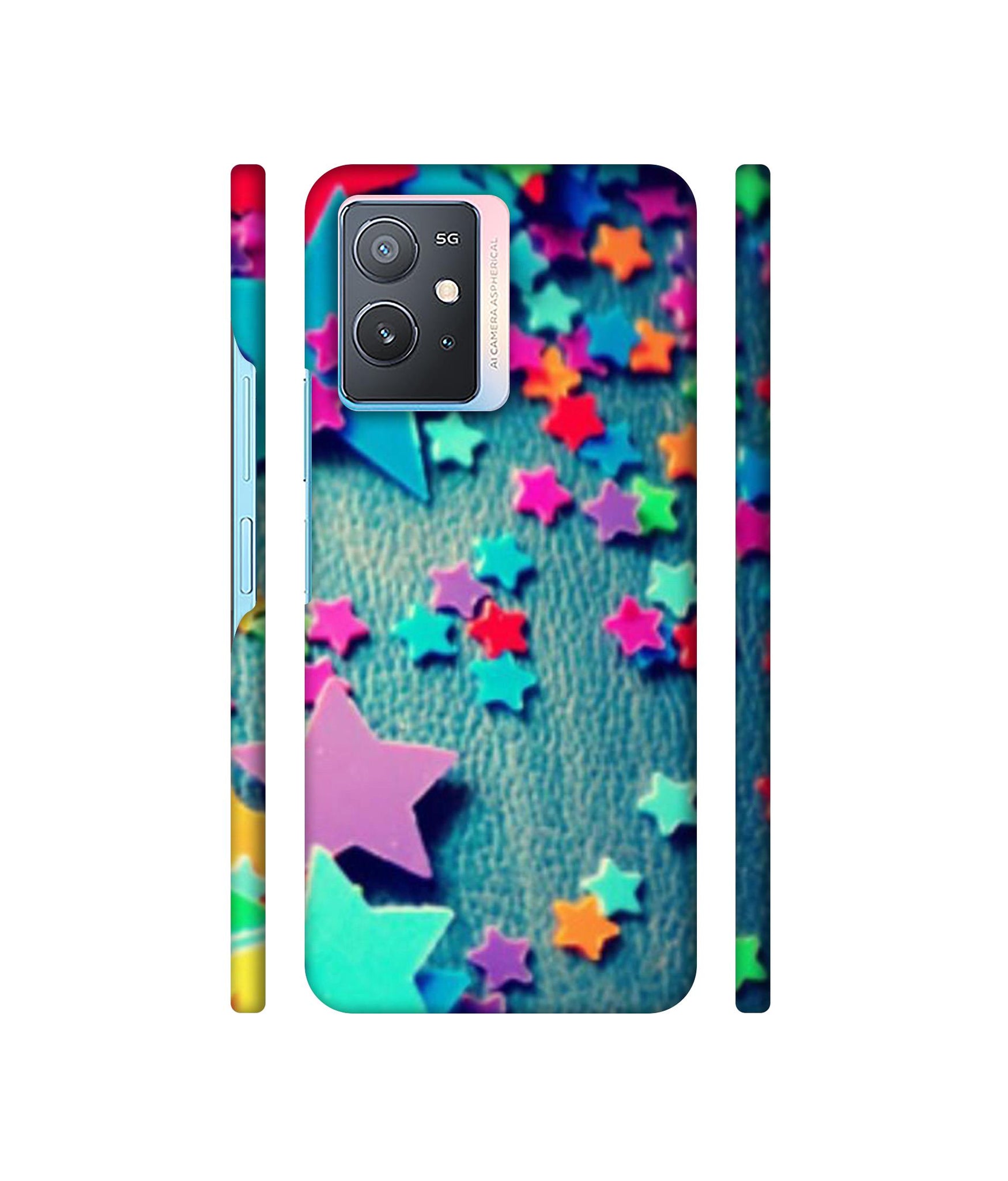 Colorful Stars Designer Hard Back Cover for Vivo iQOO Z6 5G