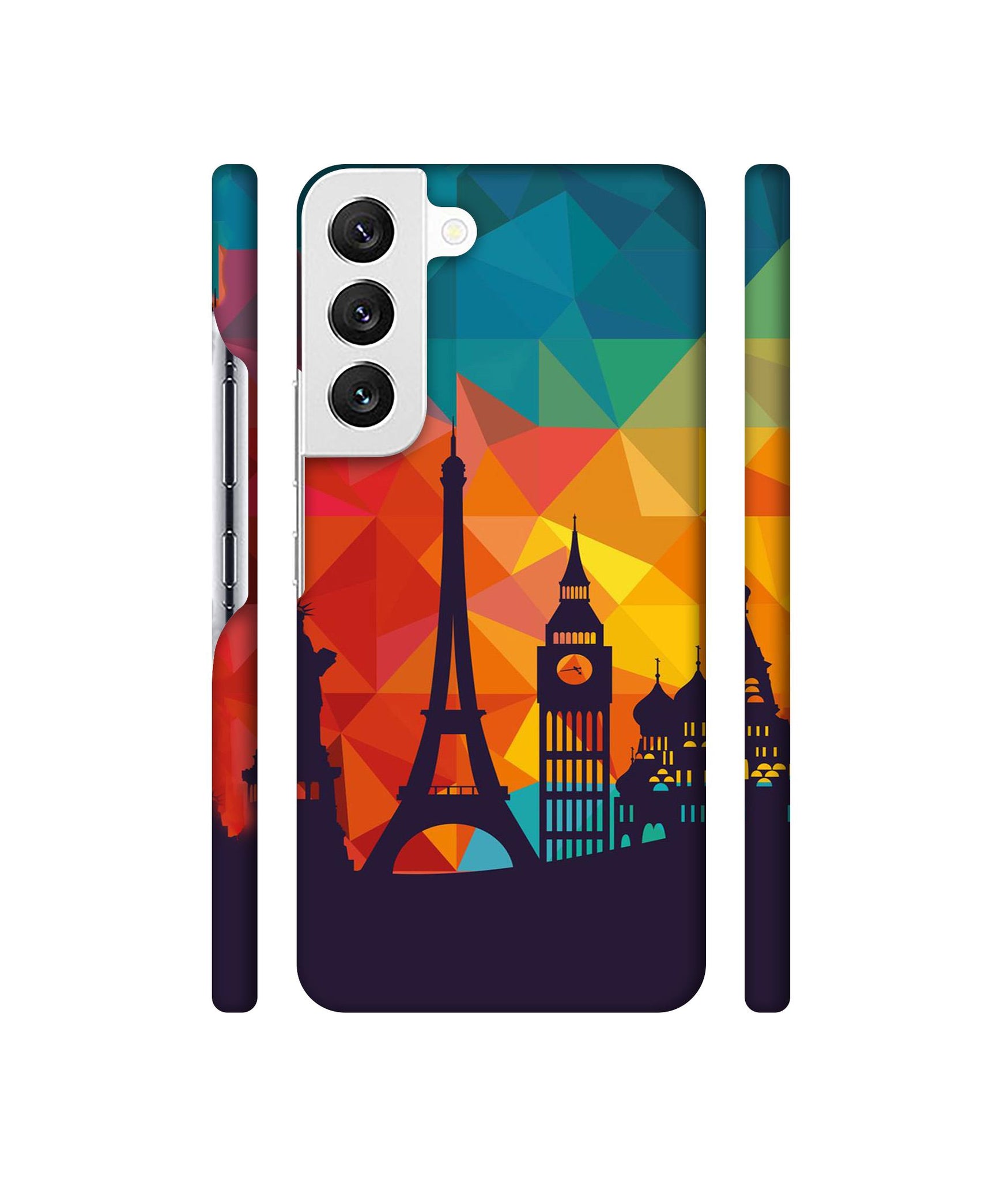 Colored Paris Designer Hard Back Cover for Samsung Galaxy S22 5G