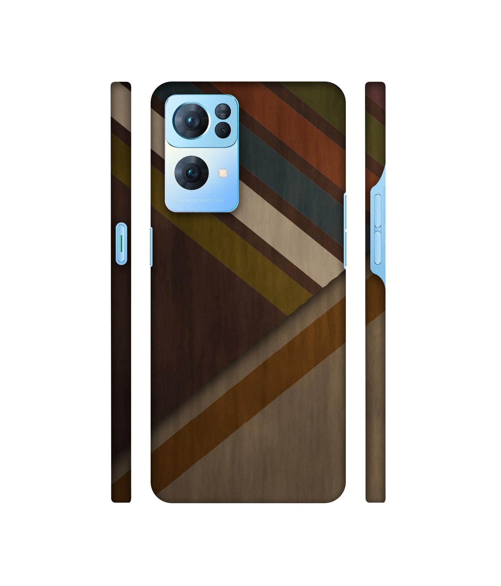 Colorful Wooden Pattern Designer Hard Back Cover for Oppo Reno7 Pro 5G
