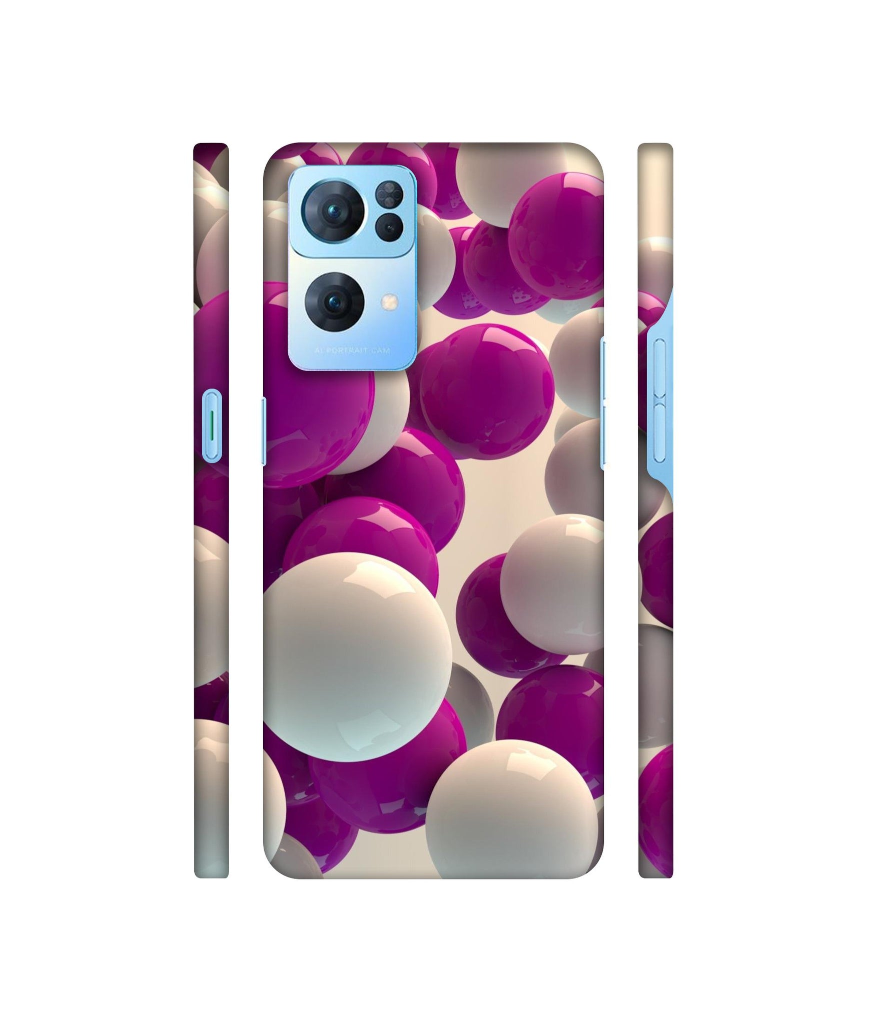 3D Balloons Designer Hard Back Cover for Oppo Reno7 Pro 5G