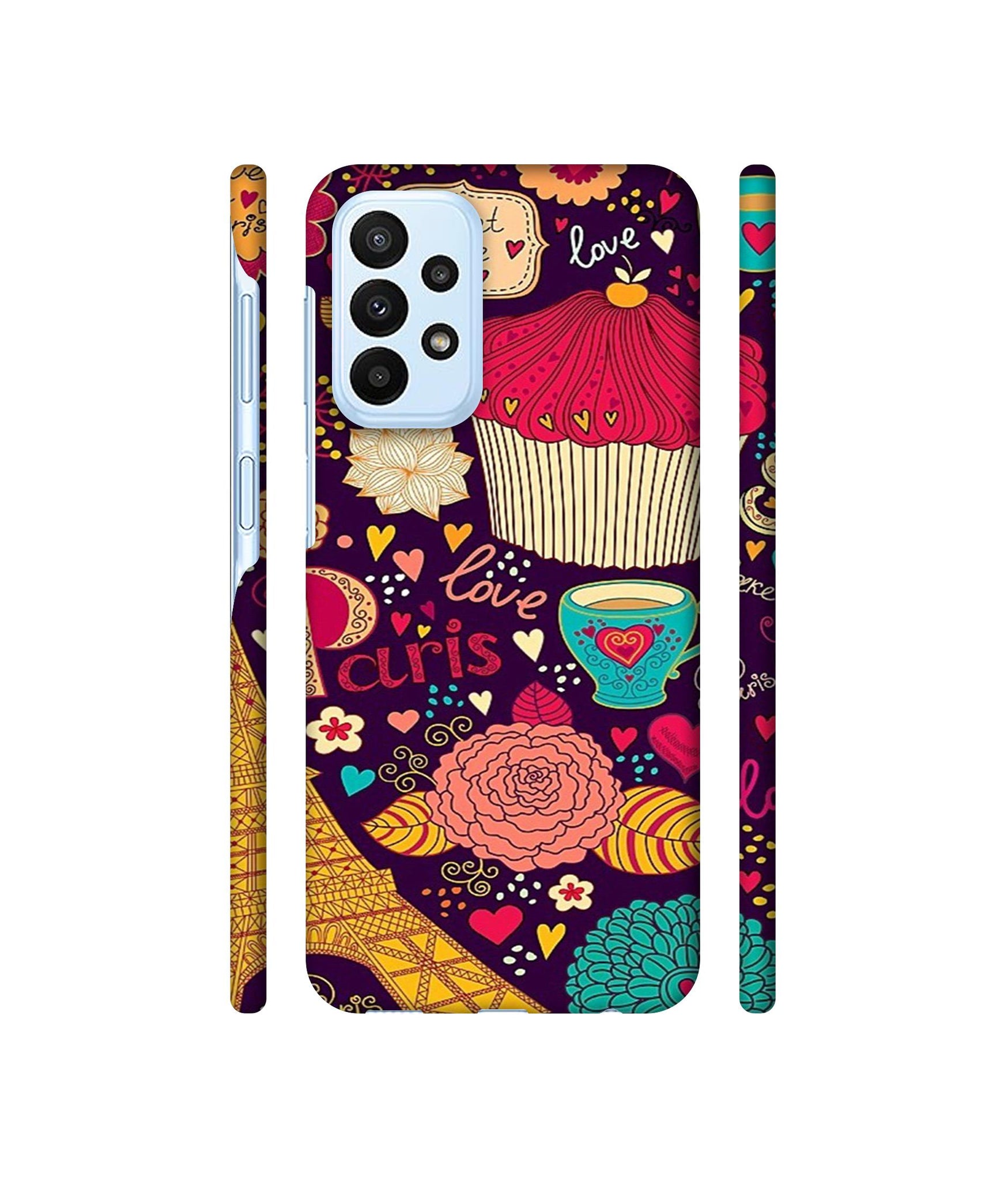 Paris Flower Love Designer Hard Back Cover for Samsung Galaxy A23 4G