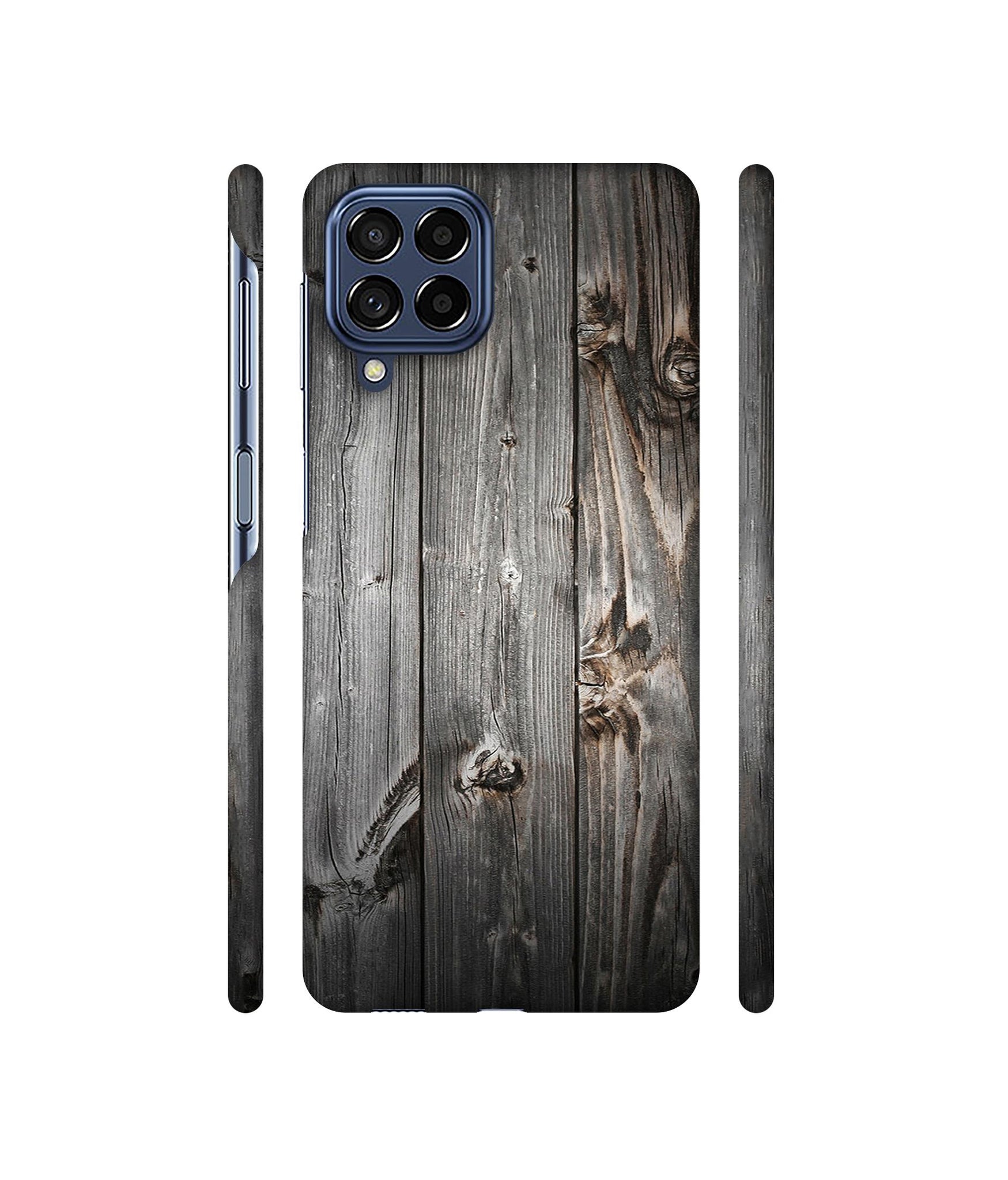 Grey Wooden Texture Designer Hard Back Cover for Samsung Galaxy M53 5G