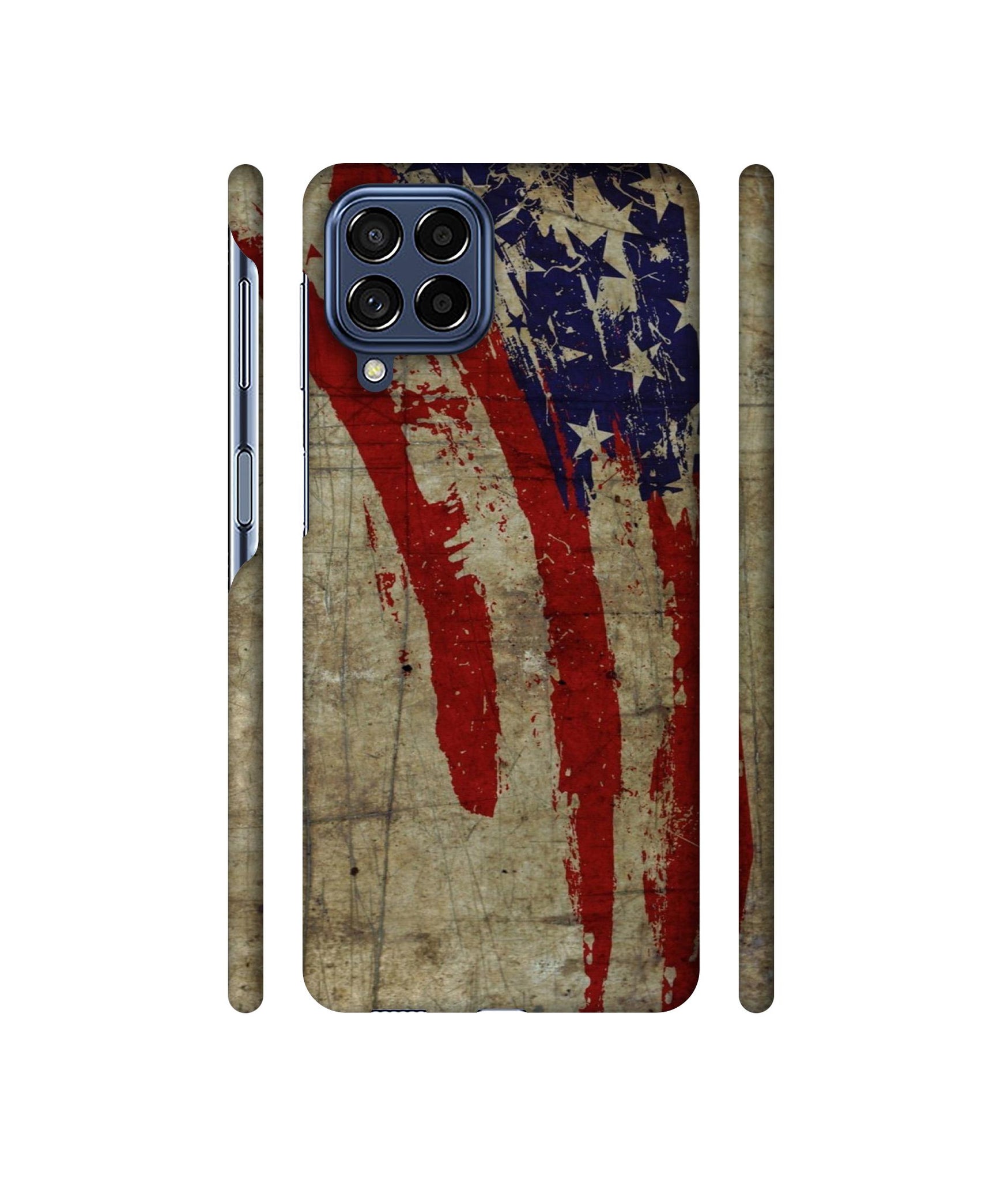 Vintage American Flag Designer Hard Back Cover for Samsung Galaxy M53 5G