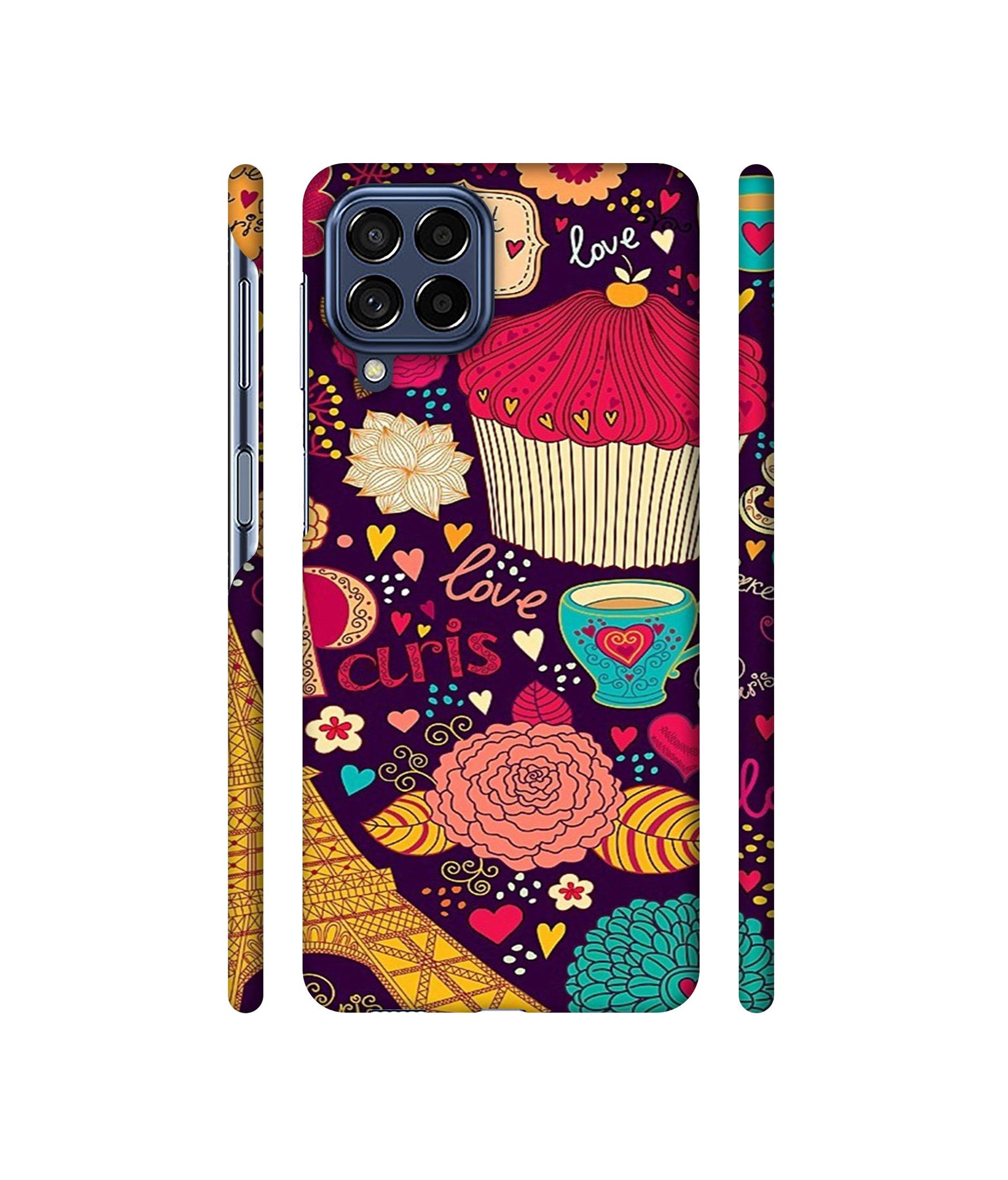 Paris Flower Love Designer Hard Back Cover for Samsung Galaxy M53 5G