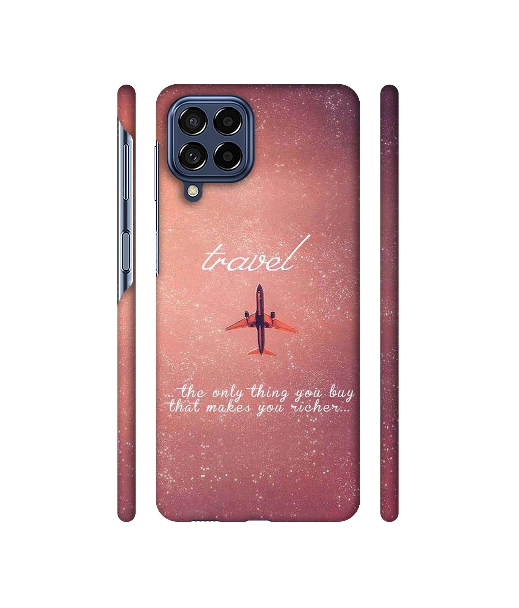 Travel with Plane Designer Hard Back Cover for Samsung Galaxy M53 5G